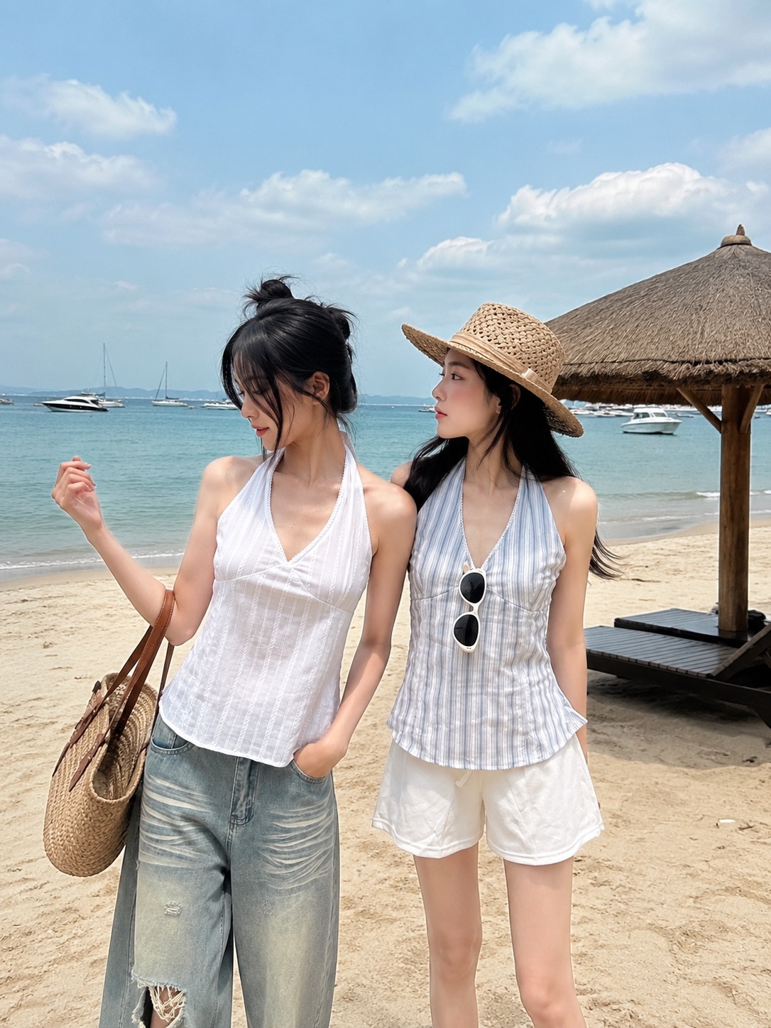清新蕾絲露背上衣