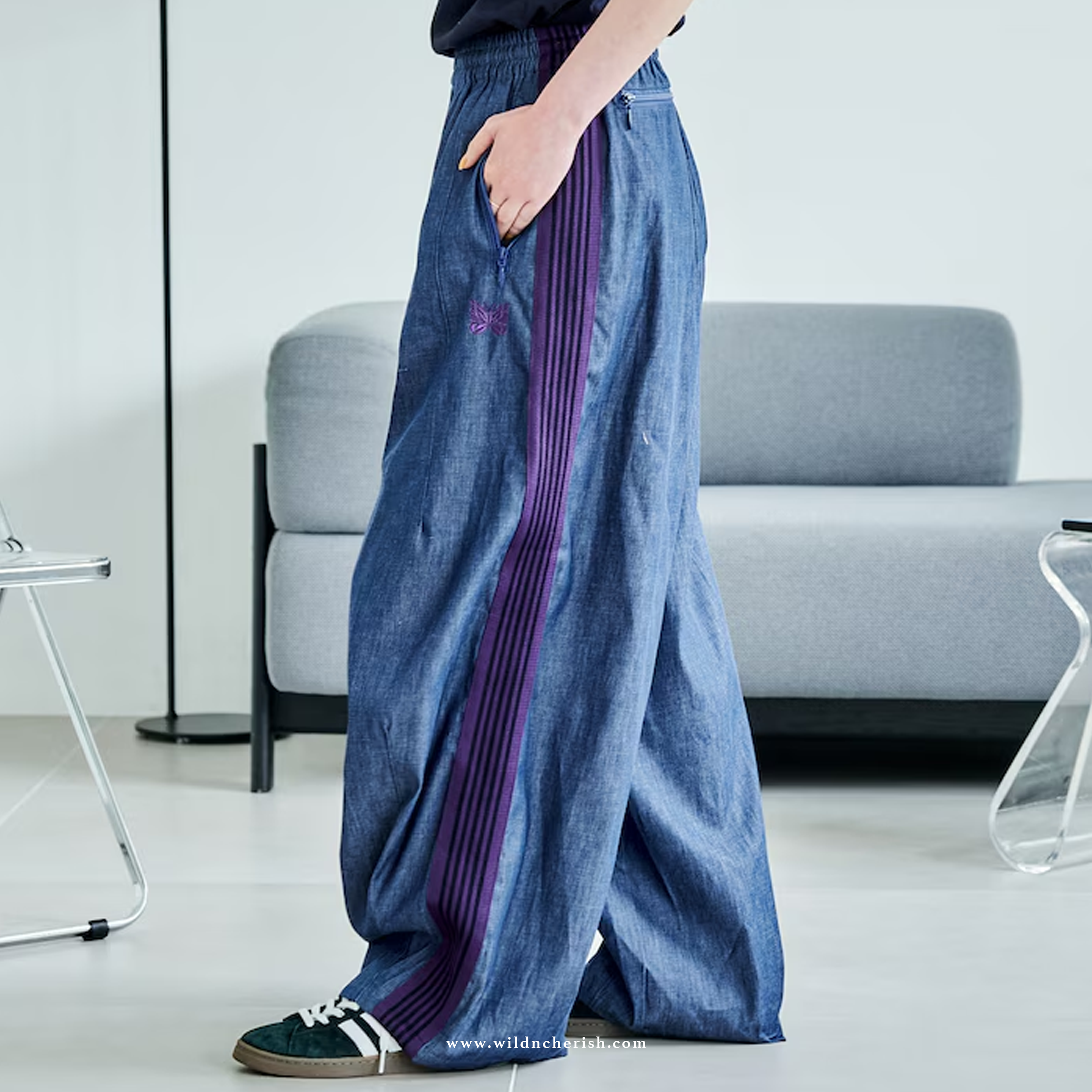 預訂 | NEEDLES H.D. Track Pant - 6oz Denim 別注 輕磅牛仔布