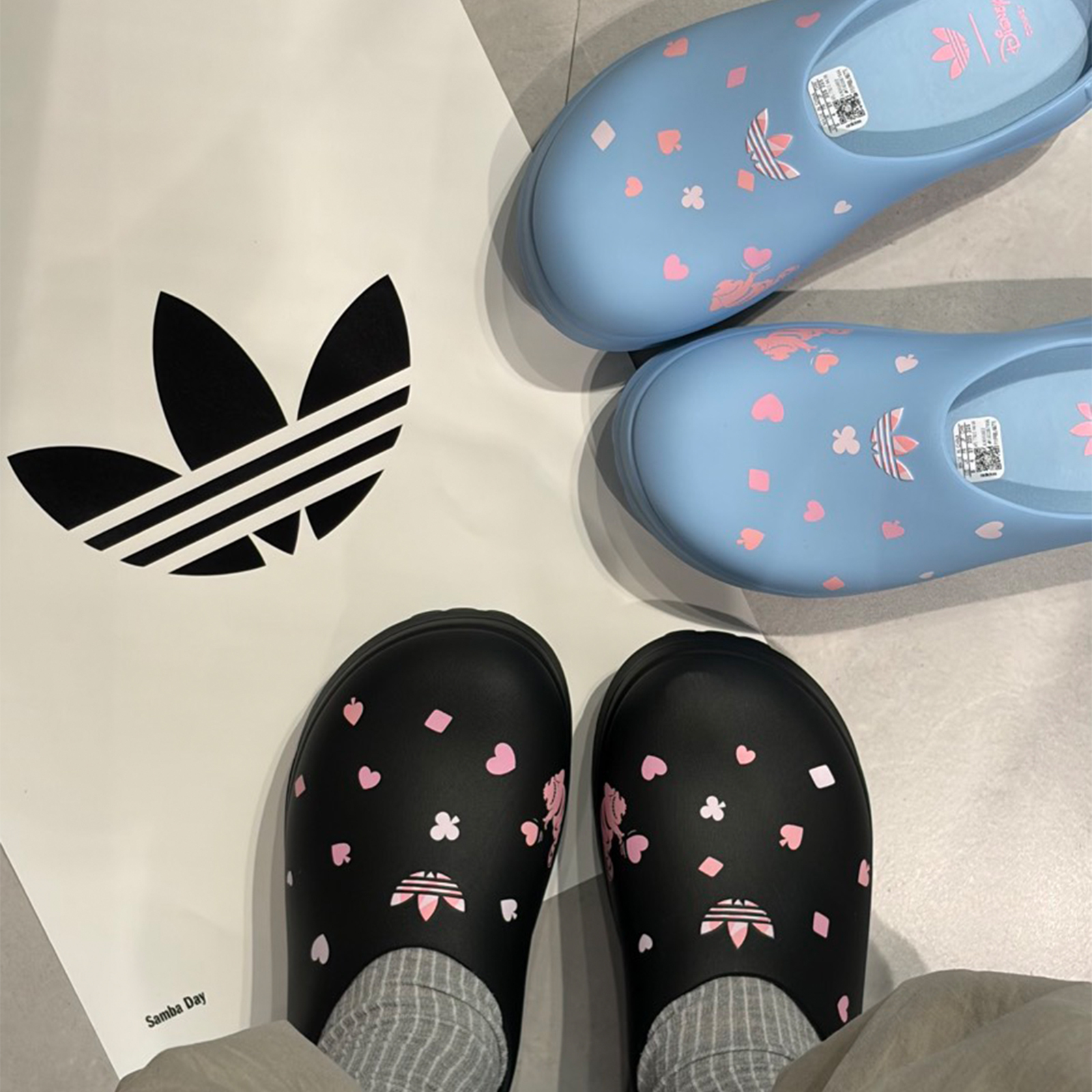 adidas Originals x Disney 迪士尼聯名 ADIFOM STAN MULE 厚底增高 半拖鞋 懶人鞋 麵包鞋 紅心 柴郡貓 女款 KH5901 KH5902