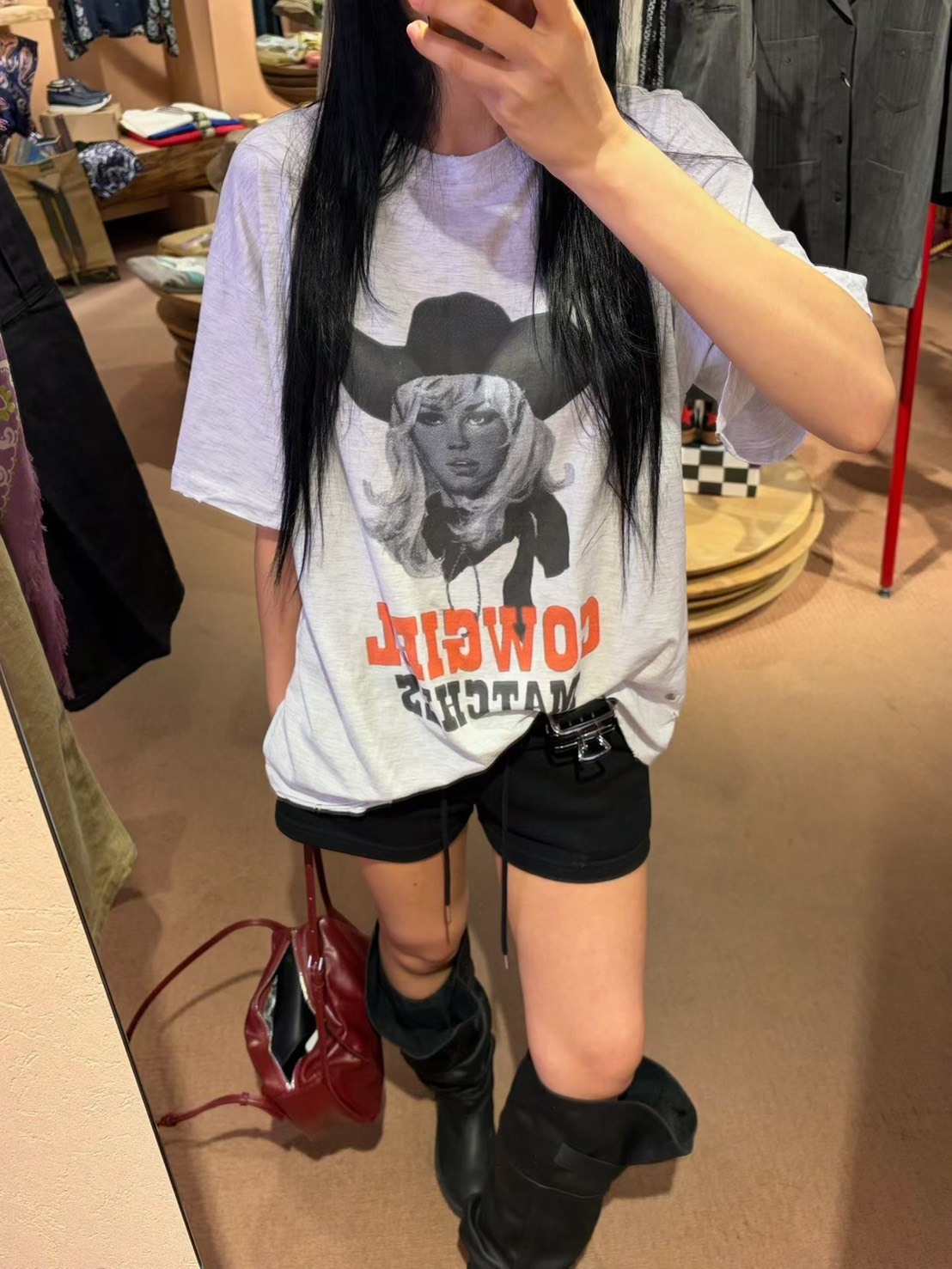 女牛仔短袖t