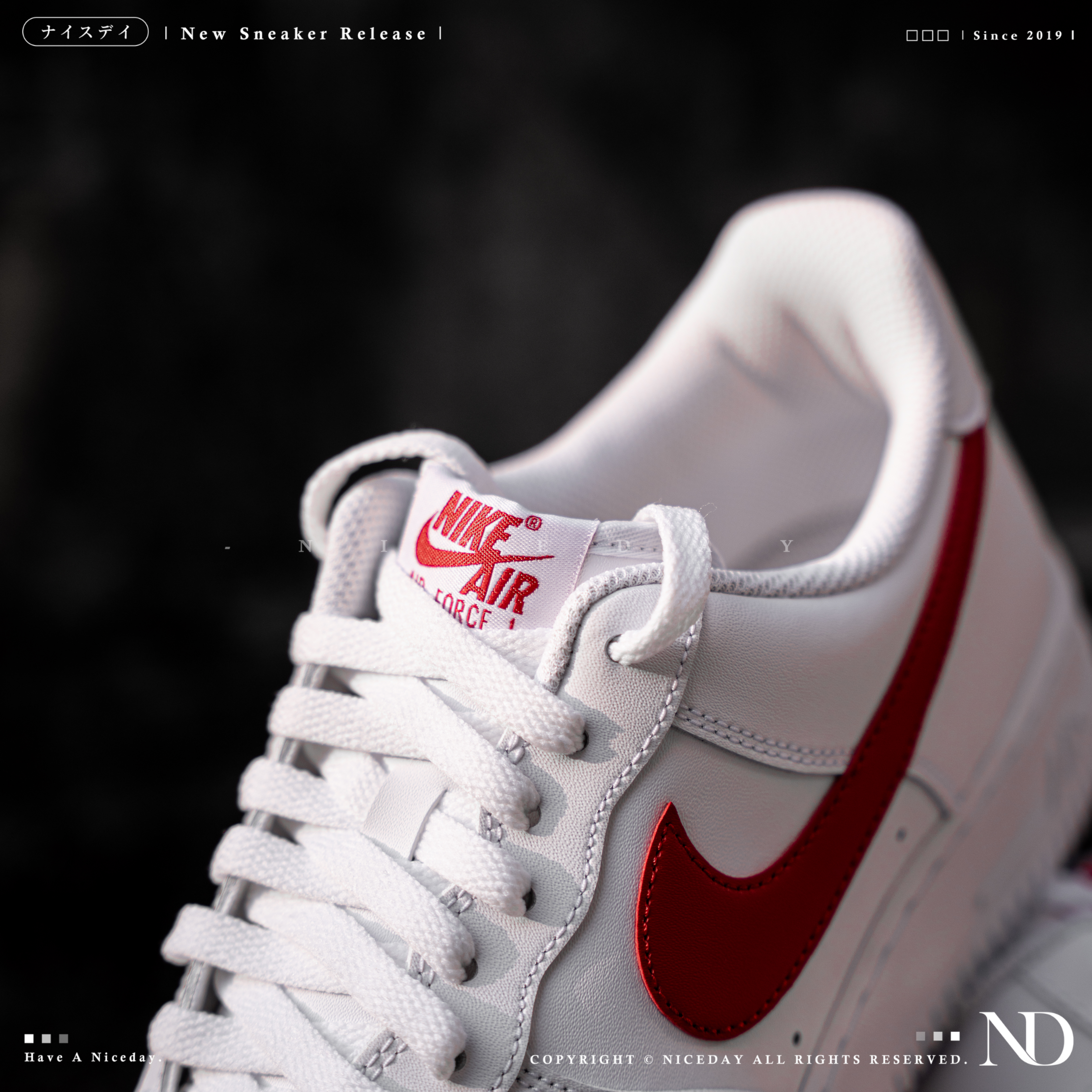 NICEDAY 現貨 Nike Air Force 1 Low 白紅 紅 紅勾 紅色 經典 復古 IU7592-078