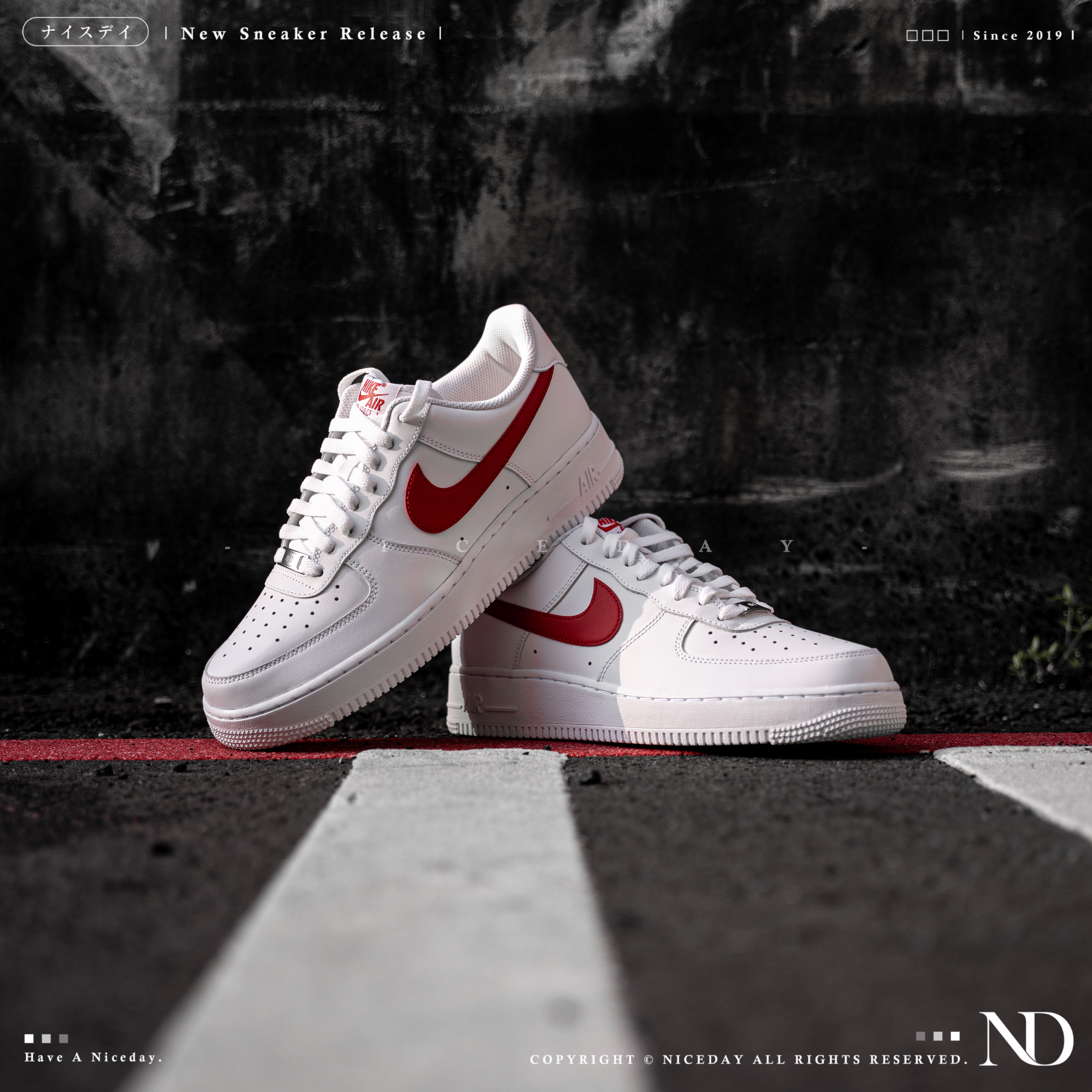 NICEDAY 現貨 Nike Air Force 1 Low 白紅 紅 紅勾 紅色 經典 復古 IU7592-078