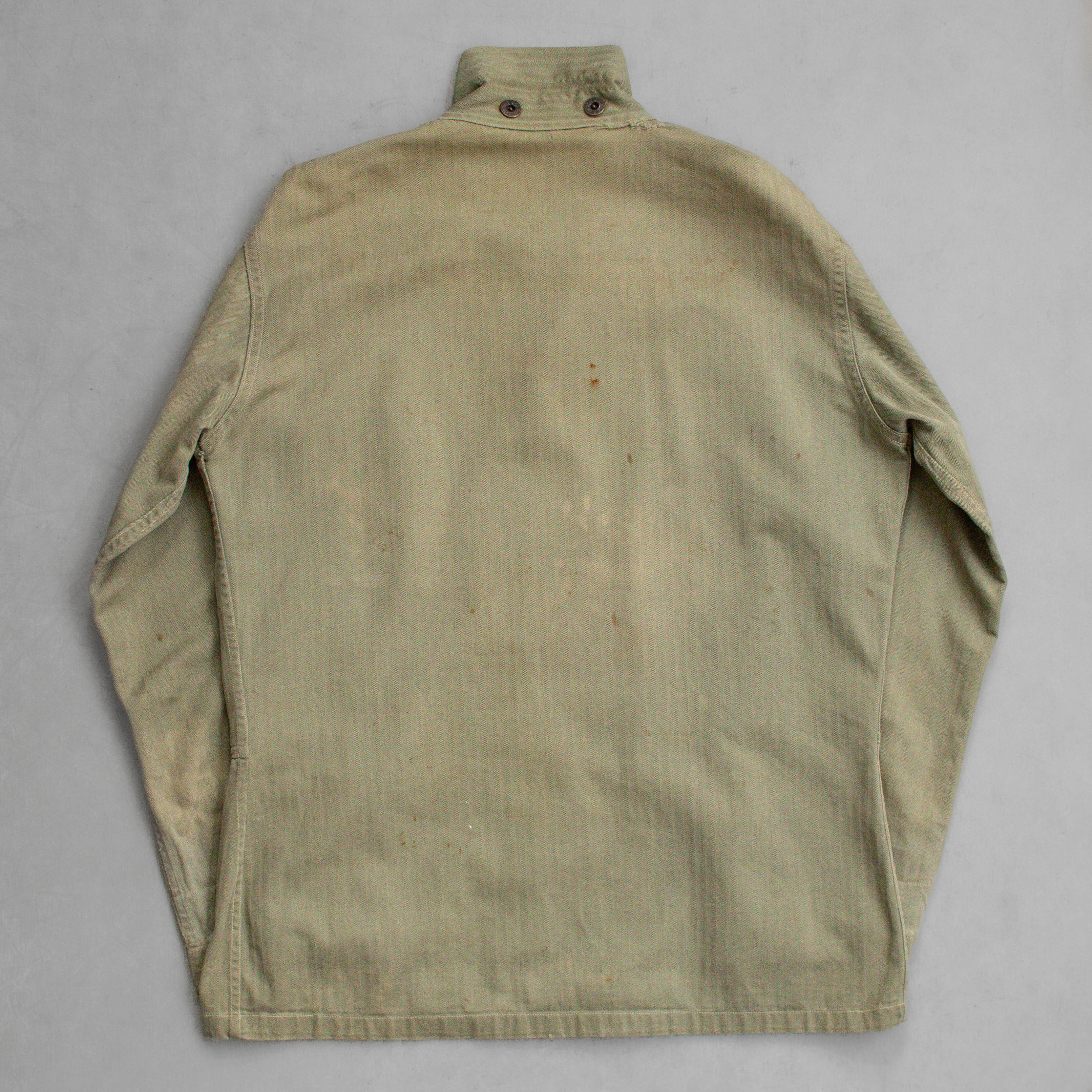 40S USMC P44 HBT SHIRT 美軍 陸戰隊 軍綠 人字紋 長袖 軍襯衫