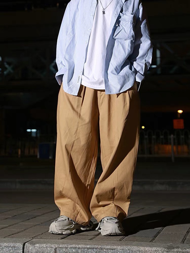 Old Money Pinstripe Curved-Fit Drapey Tailored Trousers