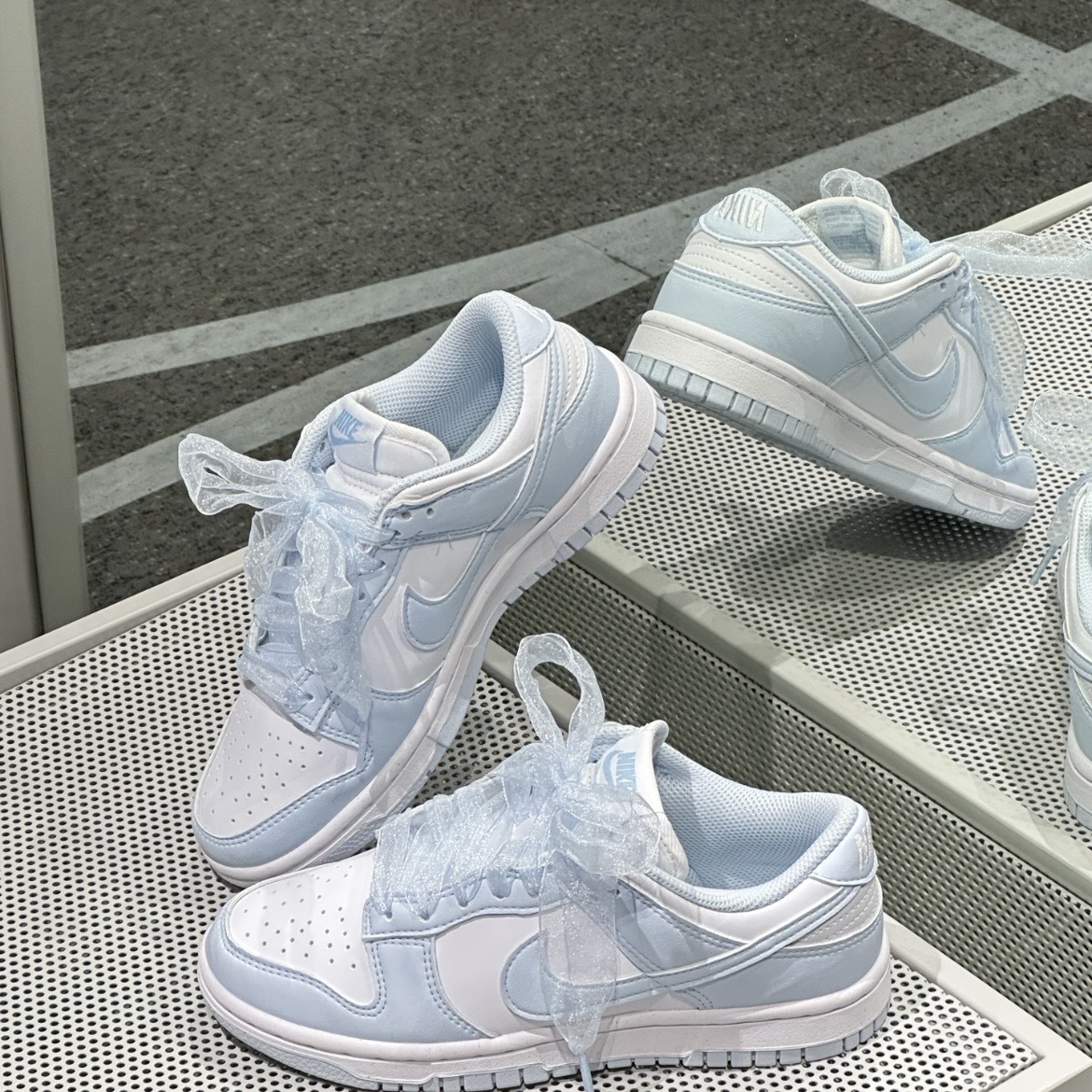 NIKE DUNK LOW 冰川藍 寶寶藍 蕾絲緞帶 休閒鞋 女鞋 IB7311-100