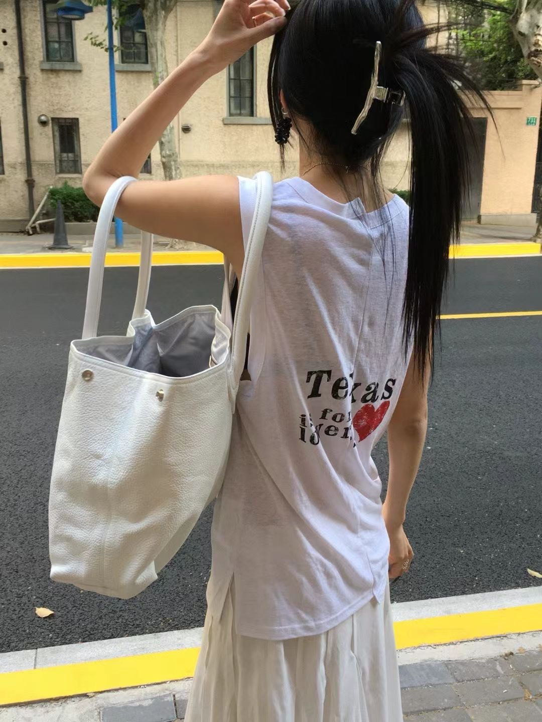 紅愛心背文字長版背心