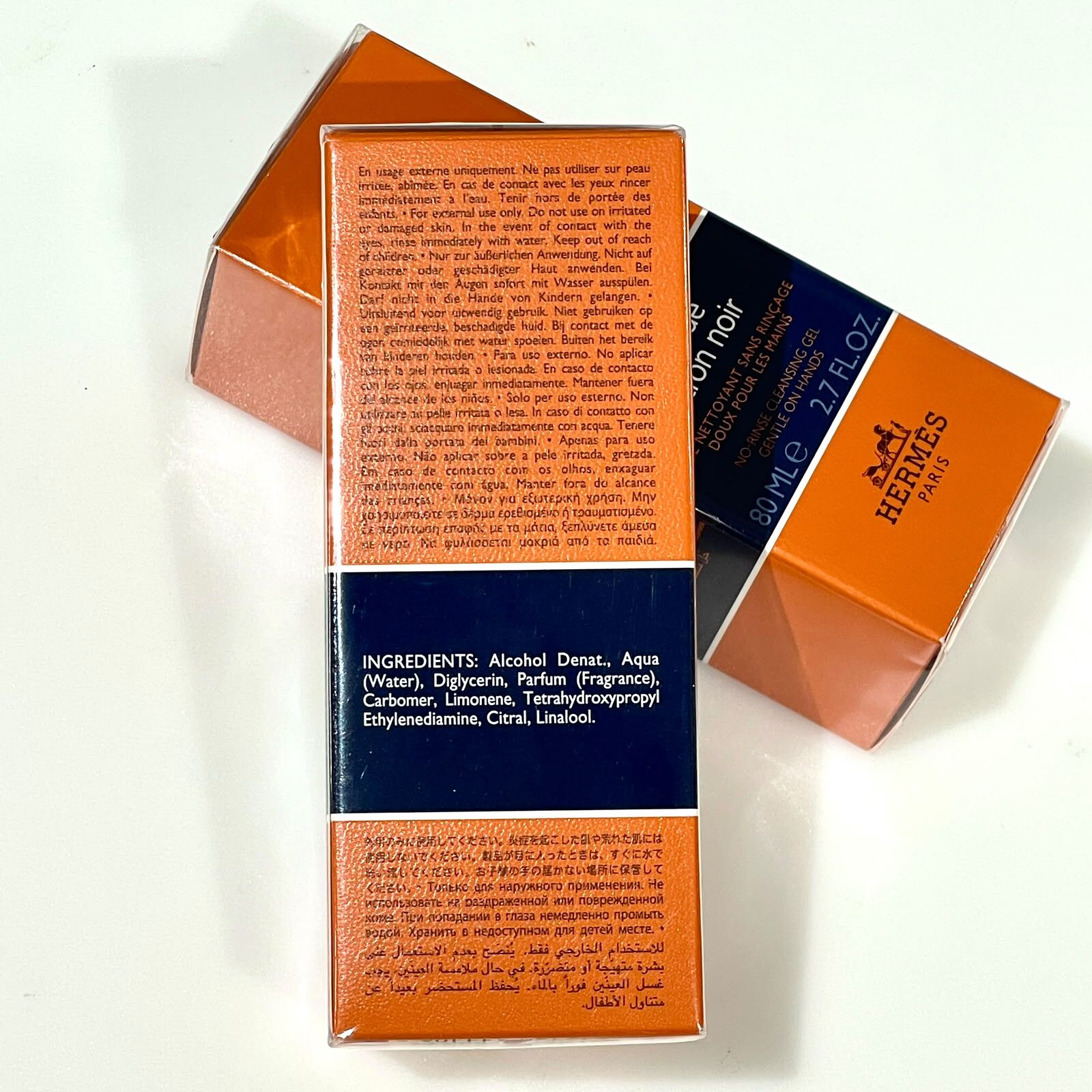 全新HERMES 藍色 Eau citron noir 80ml 免沖洗潔手凝膠 橘綠之泉 #BRAND NEW #香榭站正品