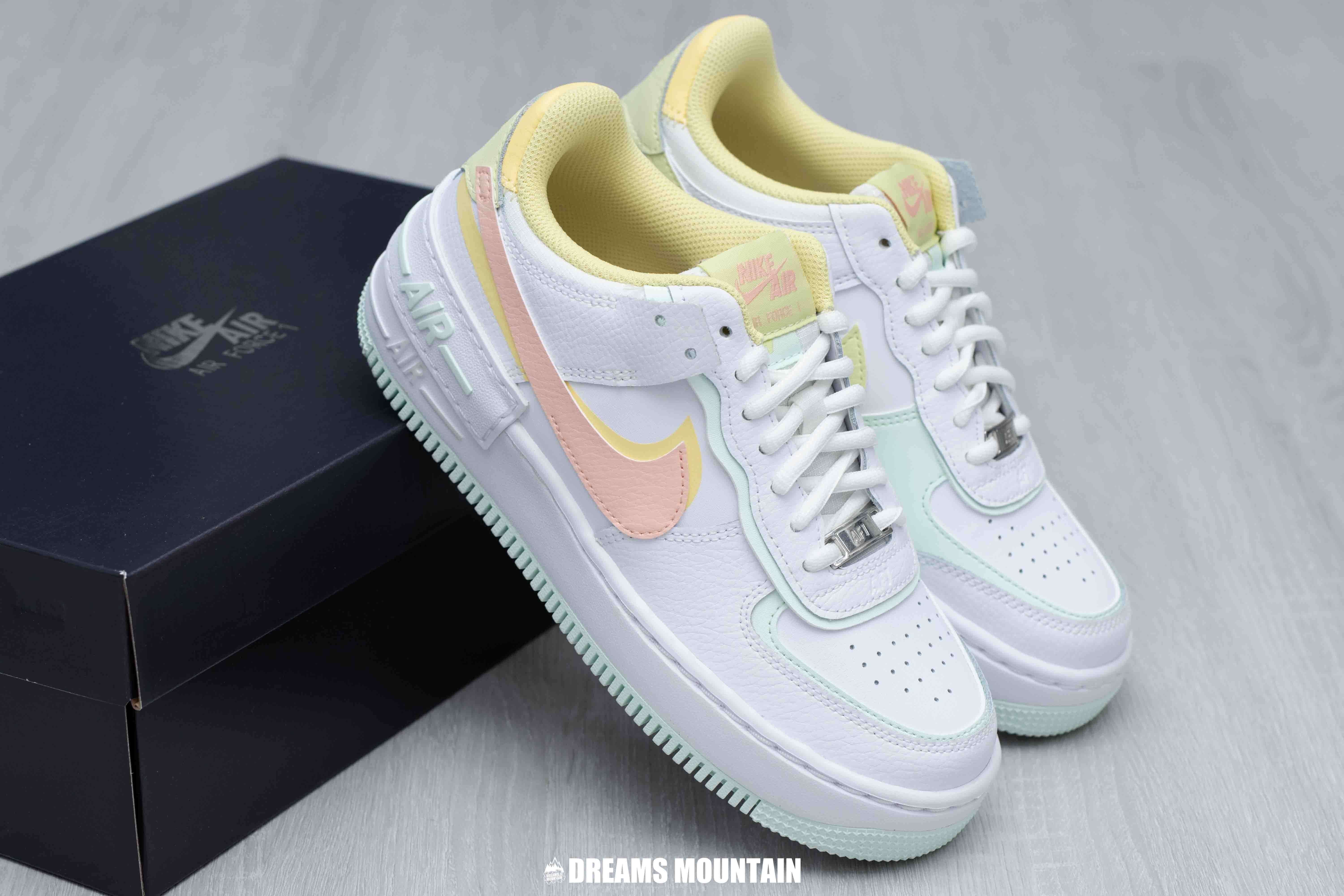 【預訂】 NIKE AIR FORCE 1 SHADOW 馬卡龍白橙粉黃-WOMEN