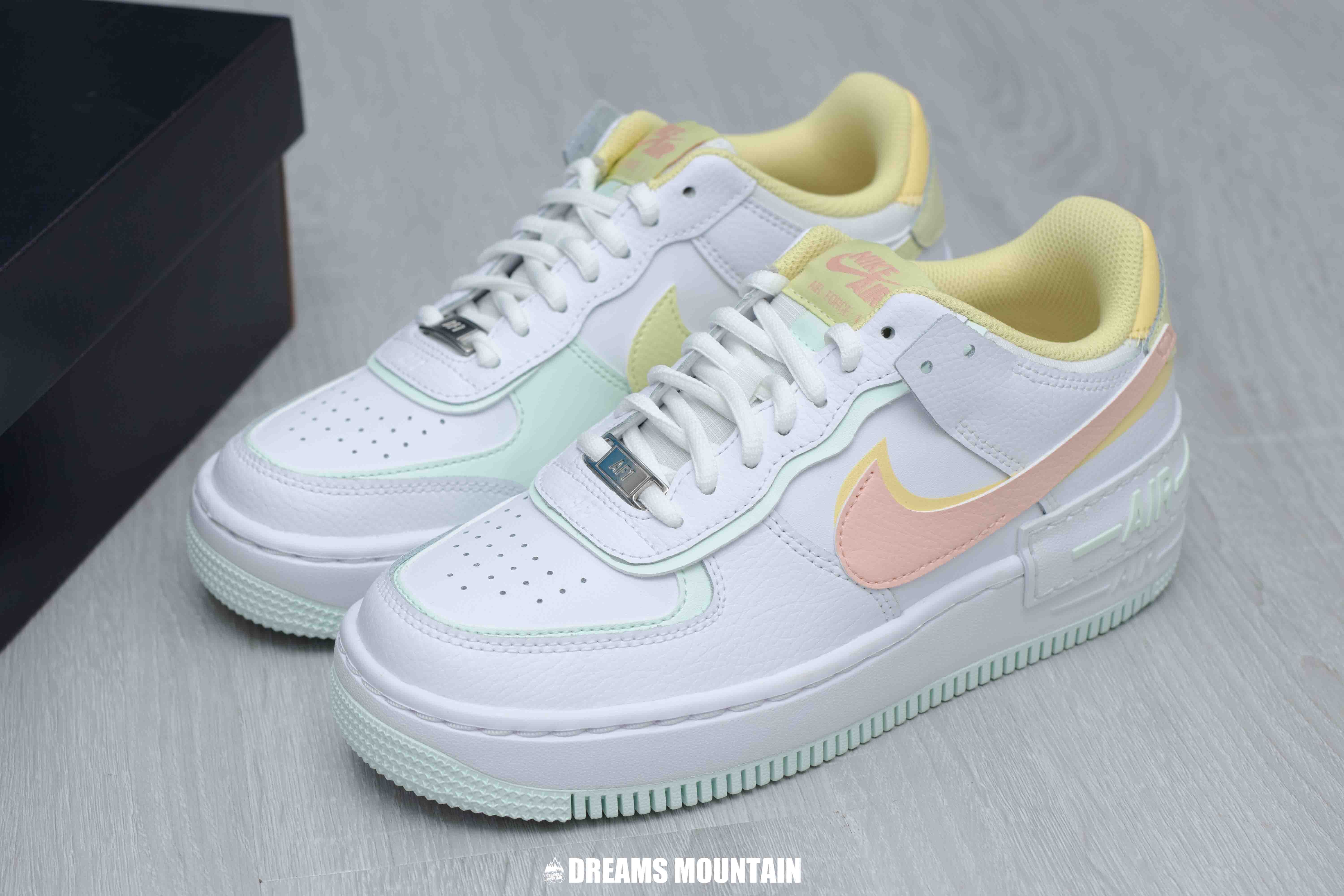 【預訂】 NIKE AIR FORCE 1 SHADOW 馬卡龍白橙粉黃-WOMEN