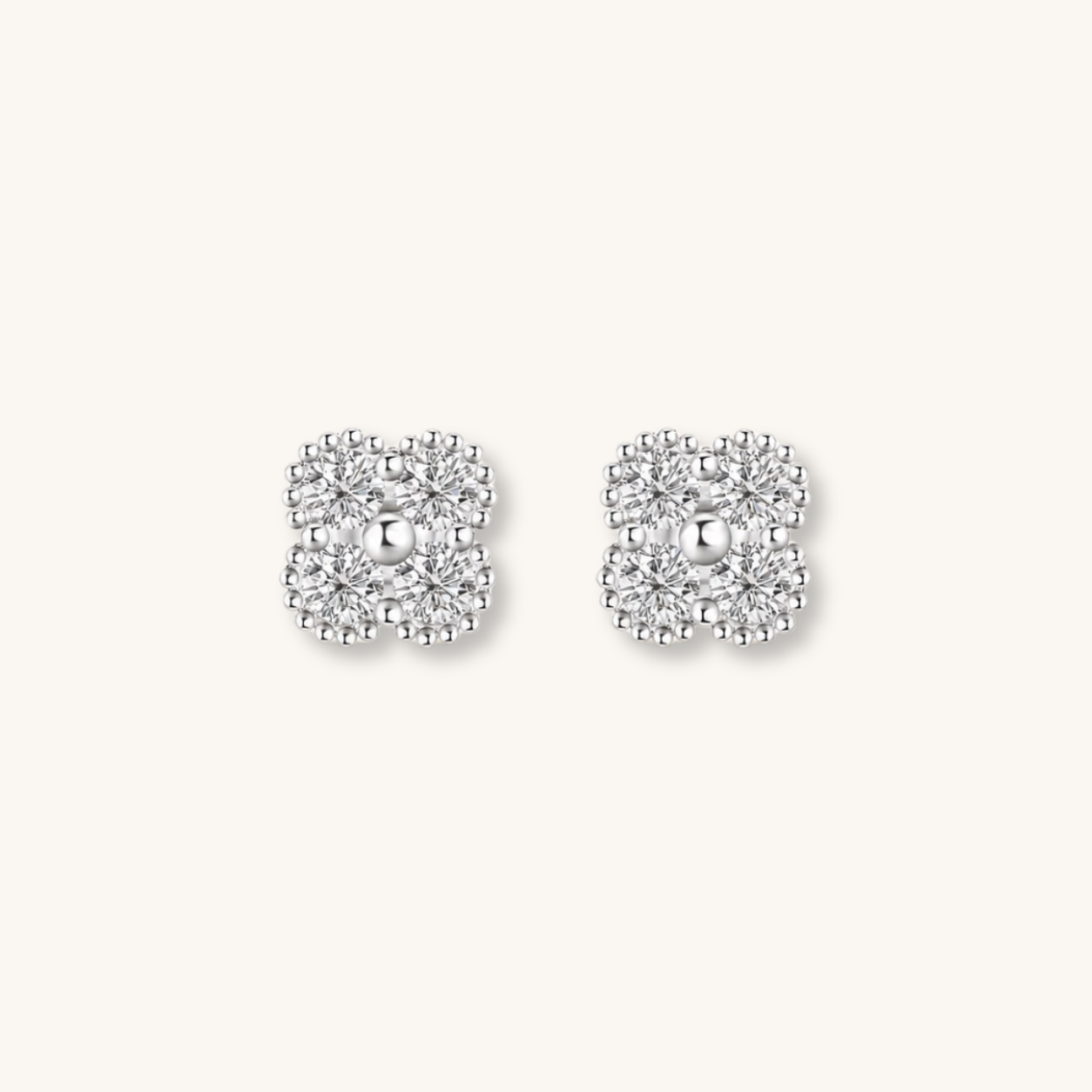 Lucky Clover moissanite earrings