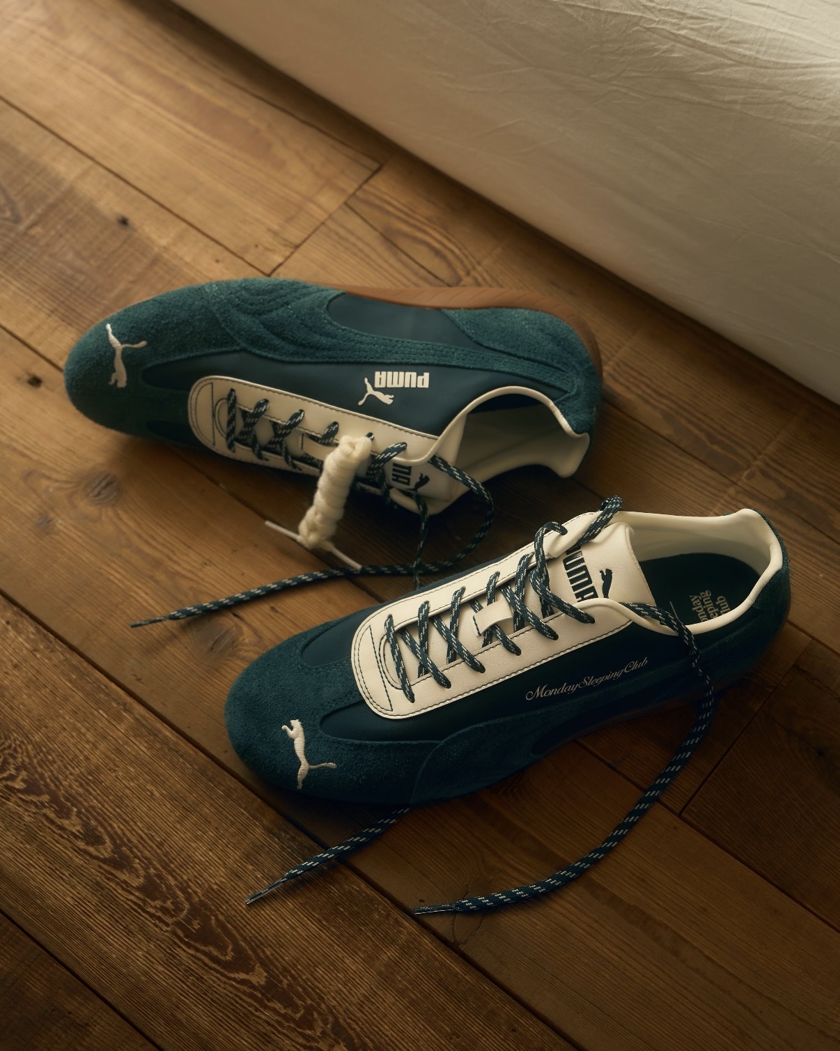 PUMA SPEEDCAT x MONDAY SLEEPING CLUB 森林綠 奶油色 米色 賽車鞋 麂皮 復古 男女鞋 408845-01 / 調貨
