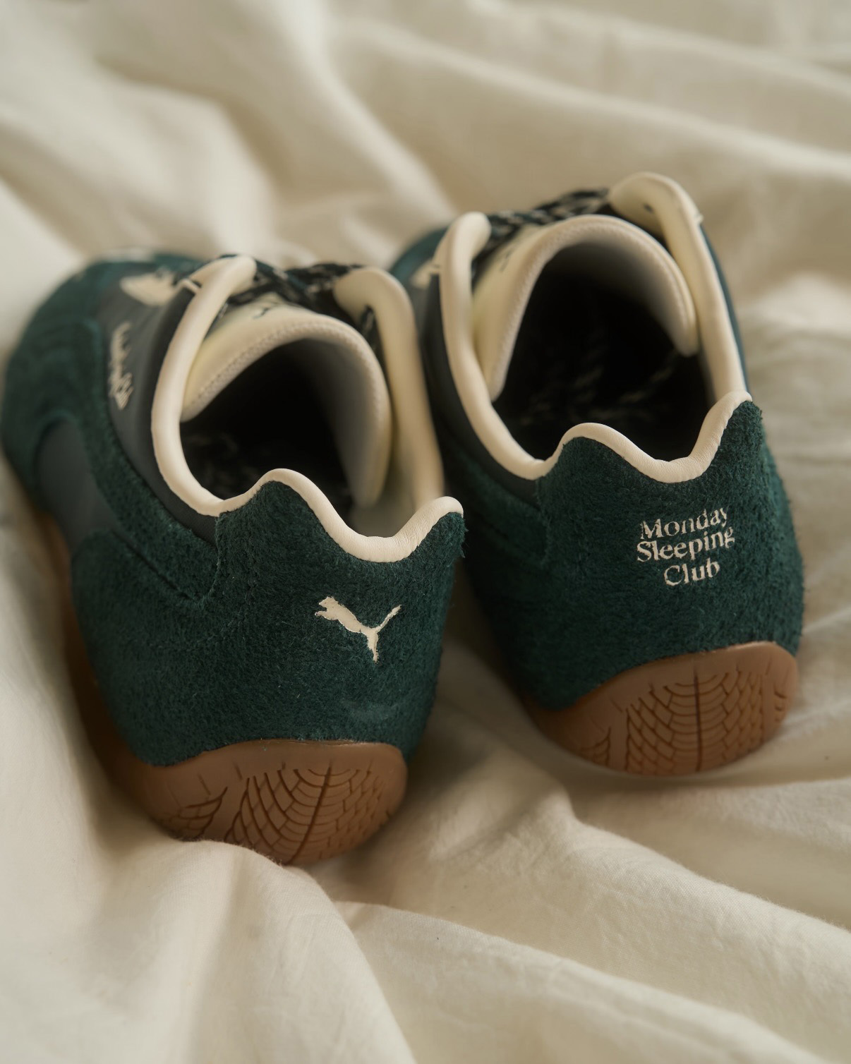 PUMA SPEEDCAT x MONDAY SLEEPING CLUB 森林綠 奶油色 米色 賽車鞋 麂皮 復古 男女鞋 408845-01 / 調貨