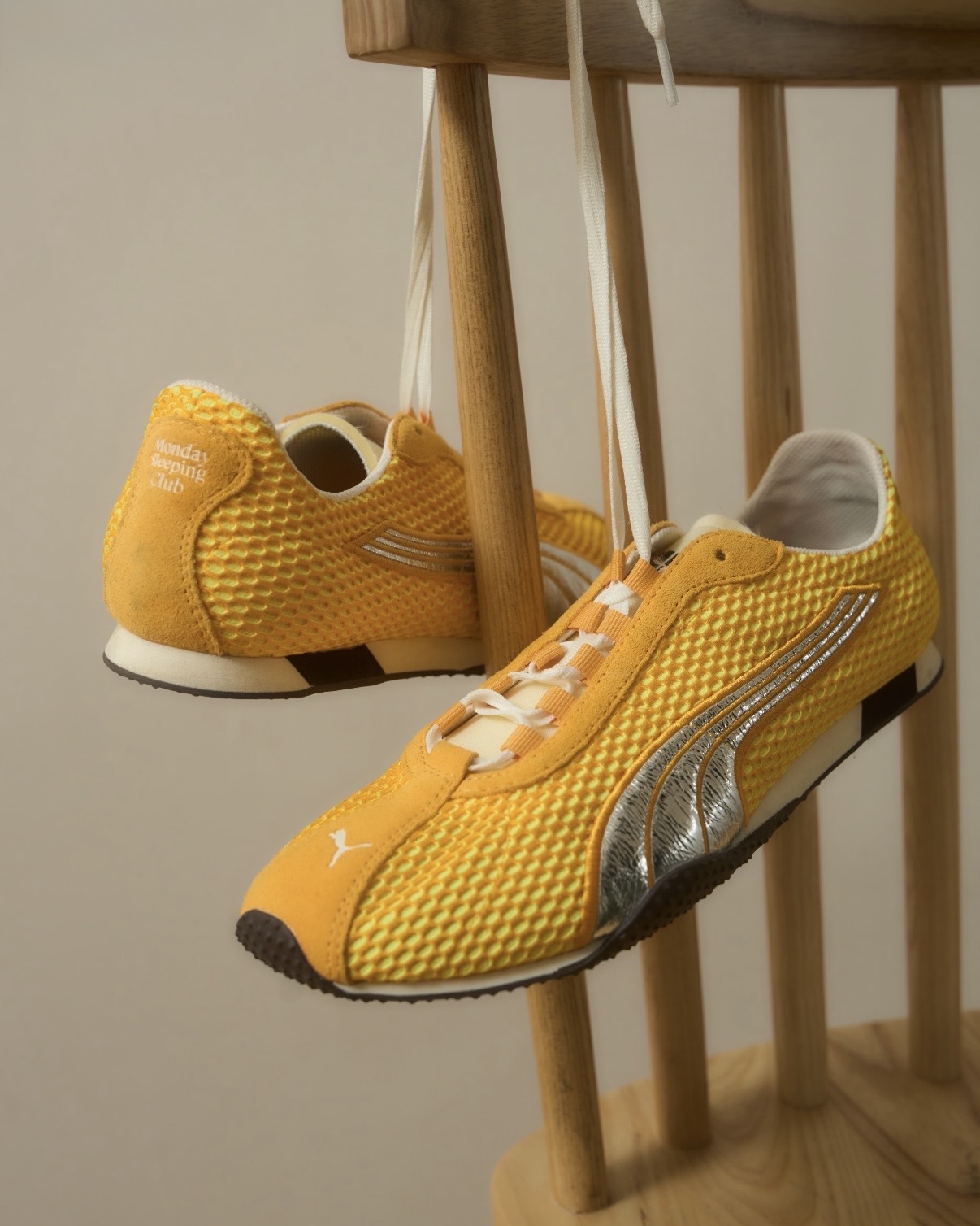 PUMA H-STREET  x MONDAY SLEEPING CLUB 黃銀 銀灰 焦糖底 ROSÉ同款 網面 薄底鞋 男女鞋 408846-01 / 調貨