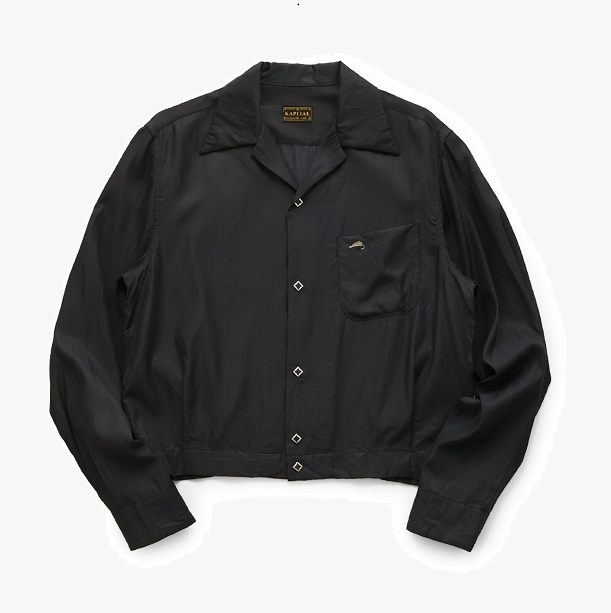 KAPITAL 2026 CUPRO COTTON TWILL OPEN-COLLAR SHIRT DRIZZLER - PRE ORDER ITEM (預訂中)