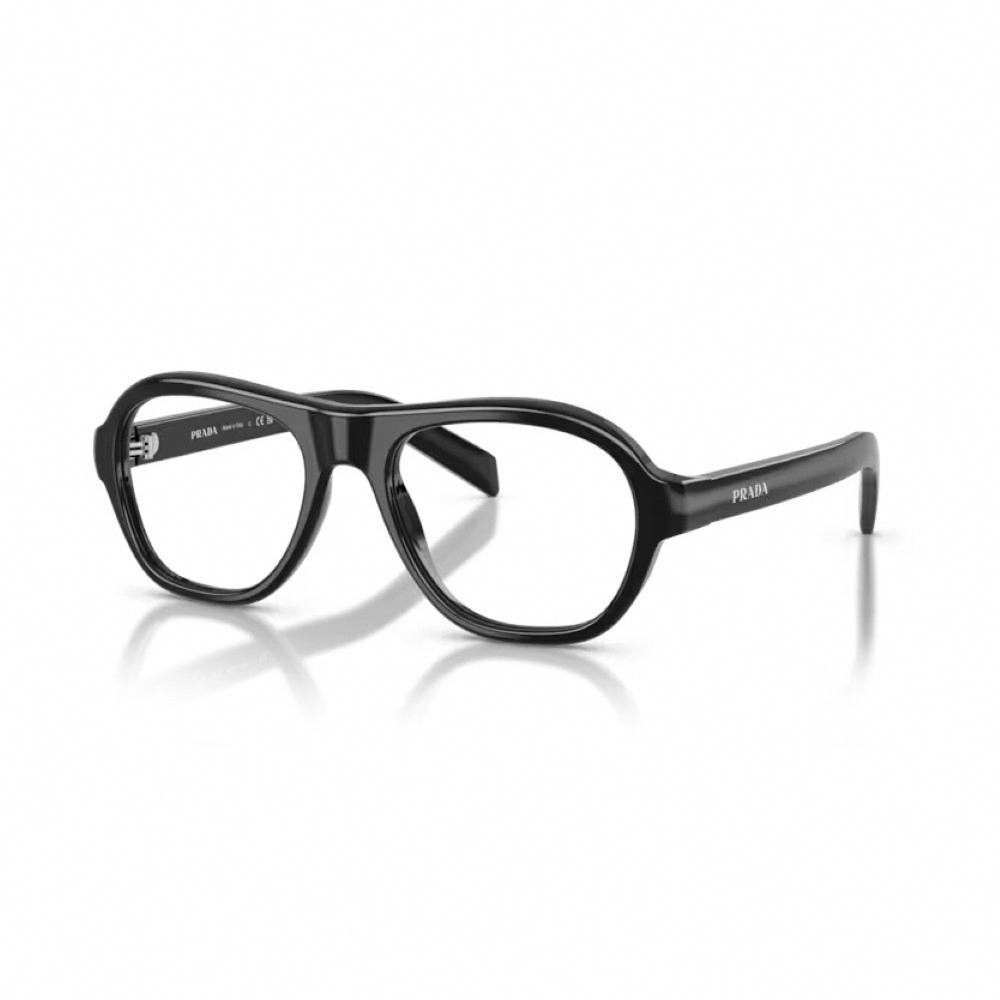 【PRADA】VPR C12VF 16K1O1-55mm 方框光學眼鏡♦(黑色)