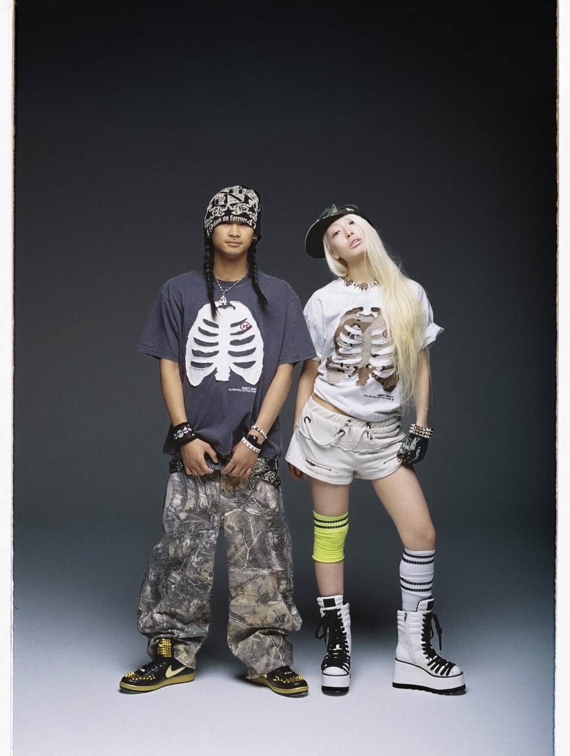 <現貨> 日本9090 Burned Bone Patch Tee 水洗 仿舊 骨頭 寬短Tee (3clors)