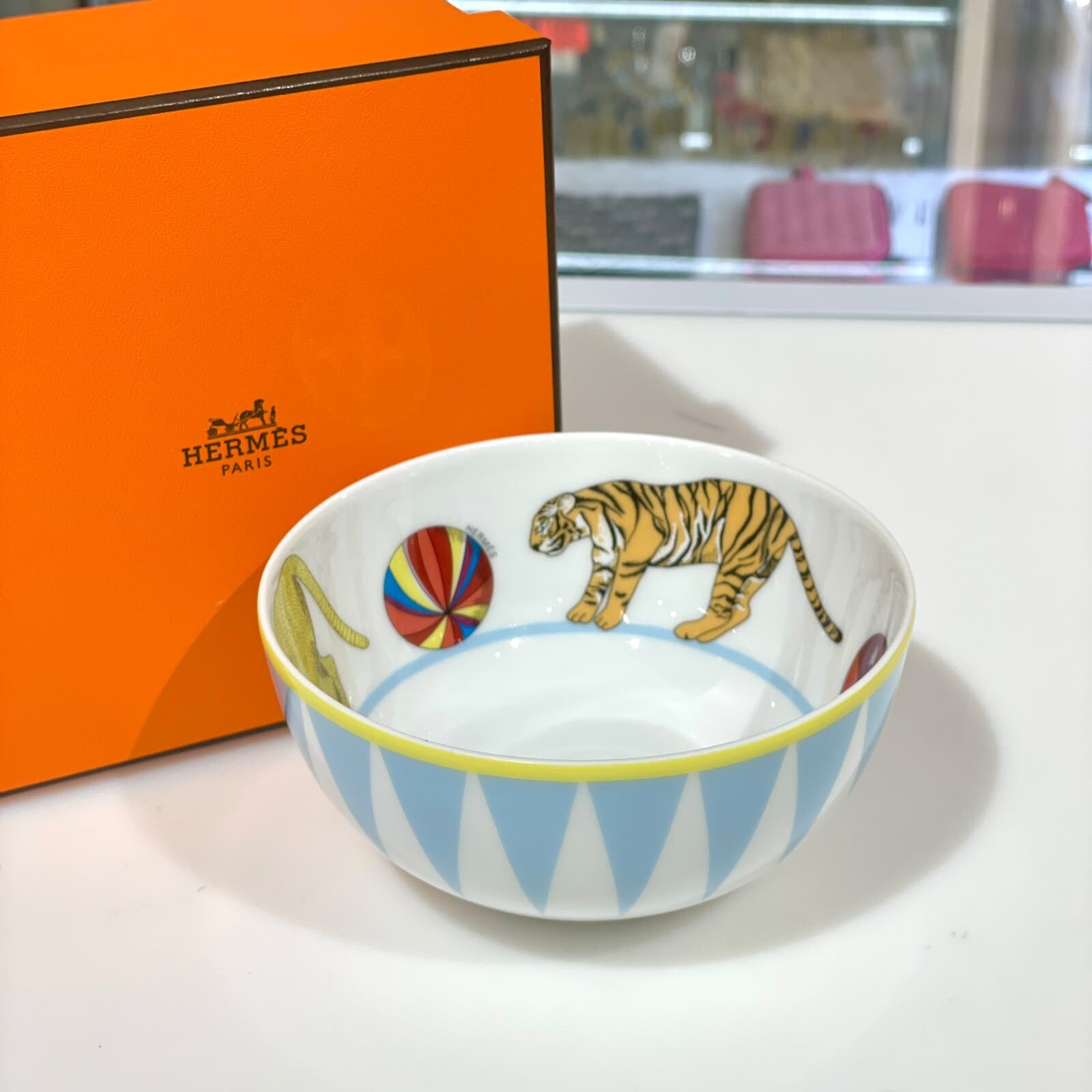 全新HERMES Circus 陶瓷碗12.5cm 馬戲團系列 彩色老虎獅子 #BRAND NEW #香榭站正品