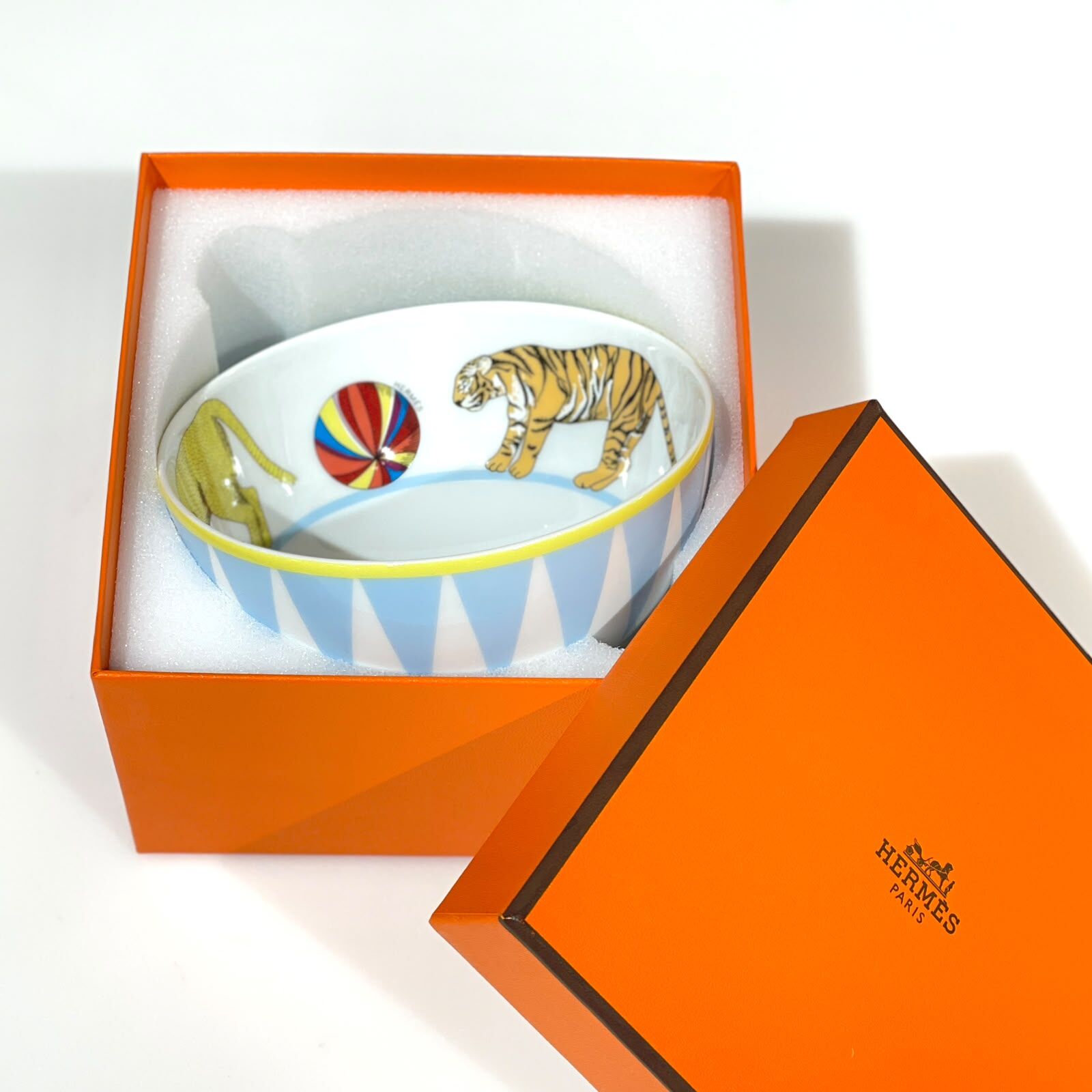 全新HERMES Circus 陶瓷碗12.5cm 馬戲團系列 彩色老虎獅子 #BRAND NEW #香榭站正品