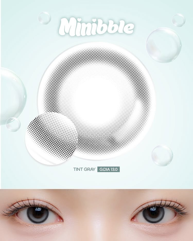 [月拋]Lensme Minibble 1 Month Tint Gray｜月拋矽水凝膠彩妝隱形眼鏡｜每盒2片