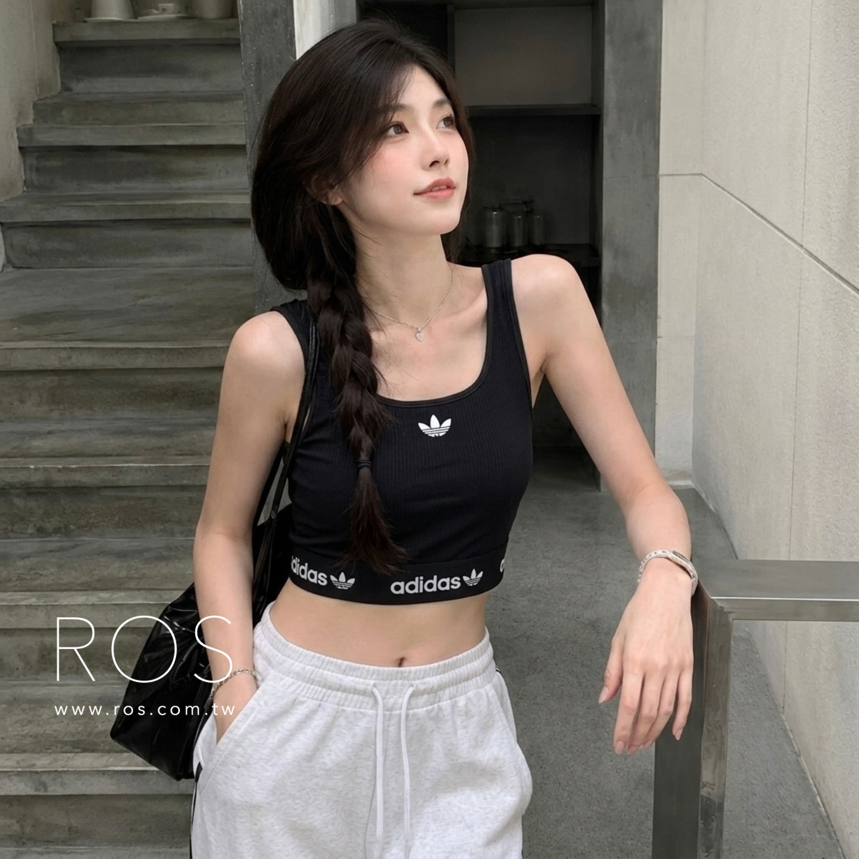Adidas Originals 方領織帶背心 黑