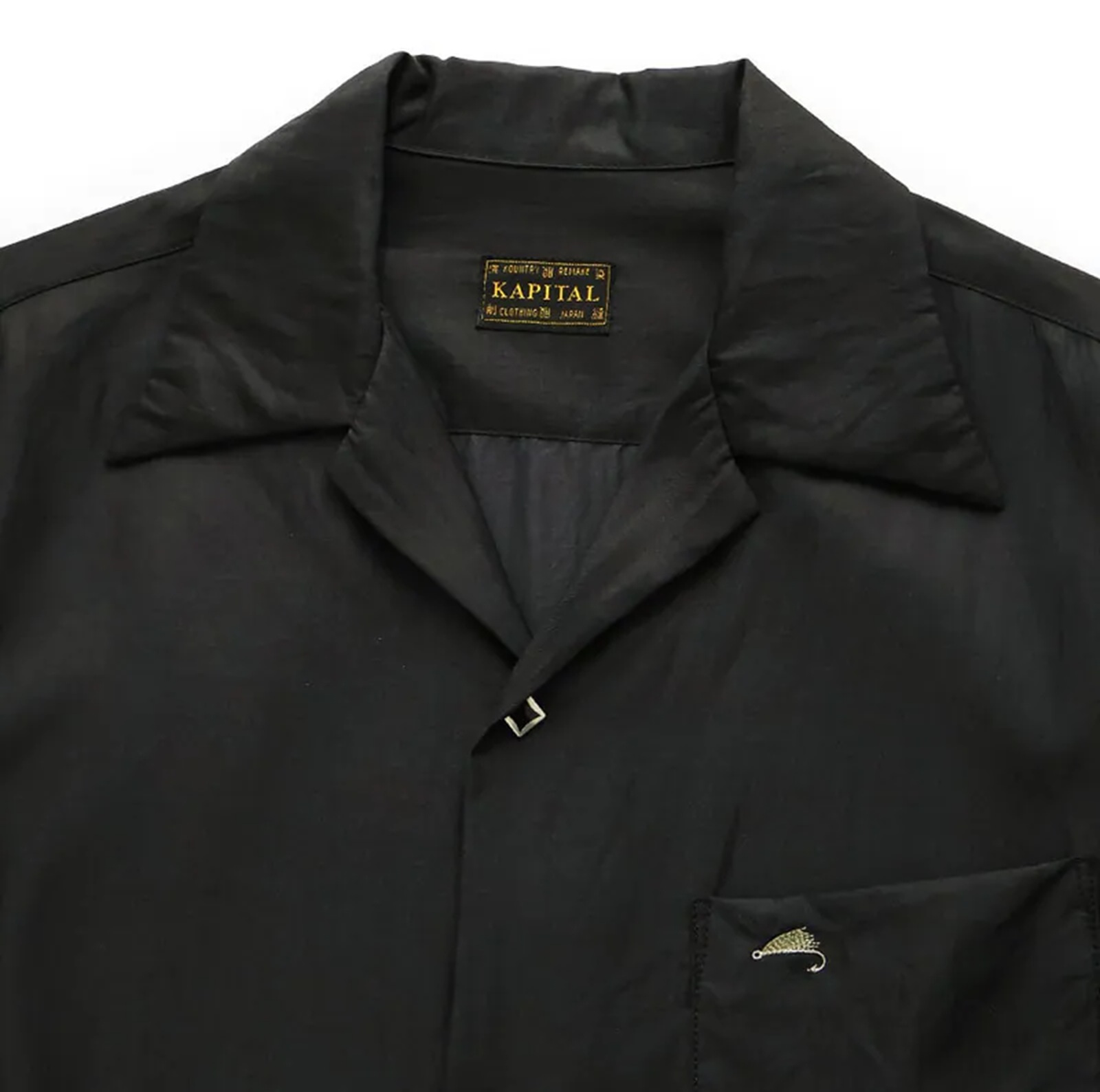 KAPITAL 2026 CUPRO COTTON TWILL OPEN-COLLAR SHIRT DRIZZLER - PRE ORDER ITEM (預訂中)
