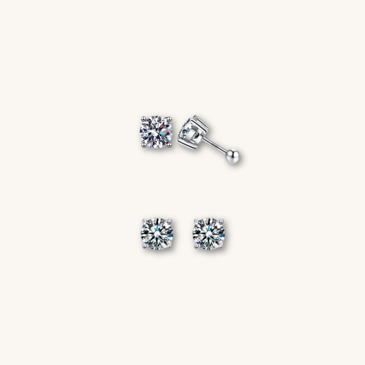 Remy moissanite screw earrings