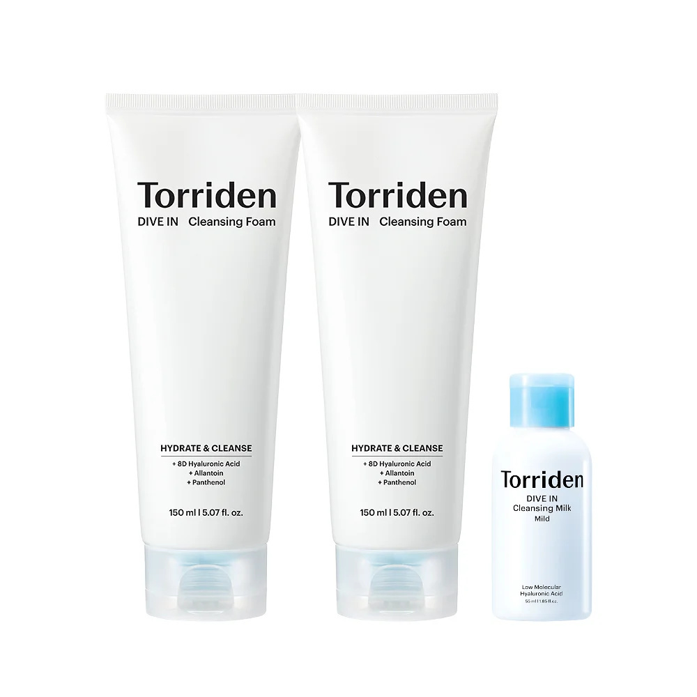 TORRIDEN 升級版 5D 微分子玻尿酸全能密集補水舒緩弱酸性洗面乳 150ml (1+1)  (+卸妝乳55ml)