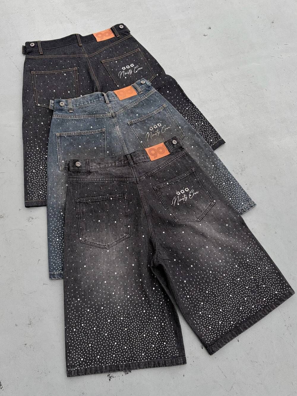 【9090】0710發售新品 Bullet Logo Rhinestone Buggy Jorts