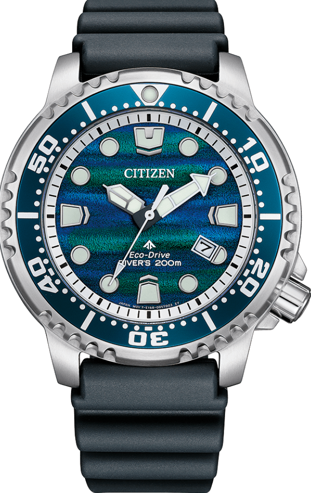 萬年鐘錶 - Citizen 星辰錶  海洋生態光動能潛水男錶 BN0167-09W  錶徑44MM