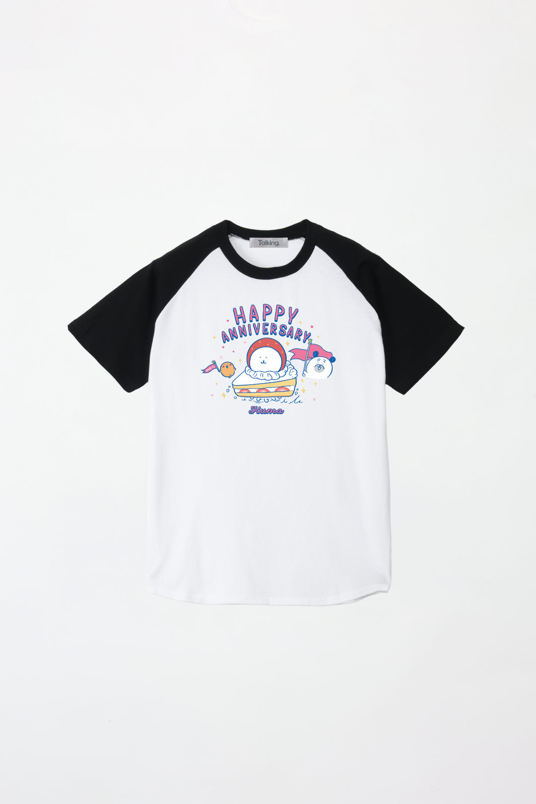 預訂｜白熊 ODM 5.6oz插肩拼色短袖T恤 HAPPY ANNIVERSARY 中央圖案