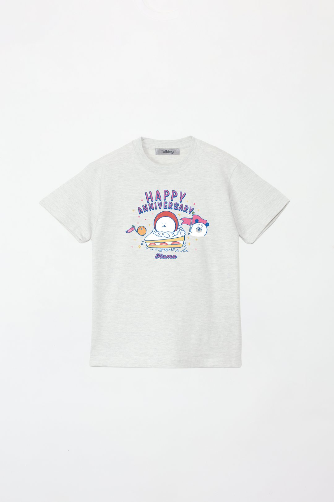 預訂｜白熊 ODM 5.6oz純棉短袖T恤 HAPPY ANNIVERSARY 中央圖案