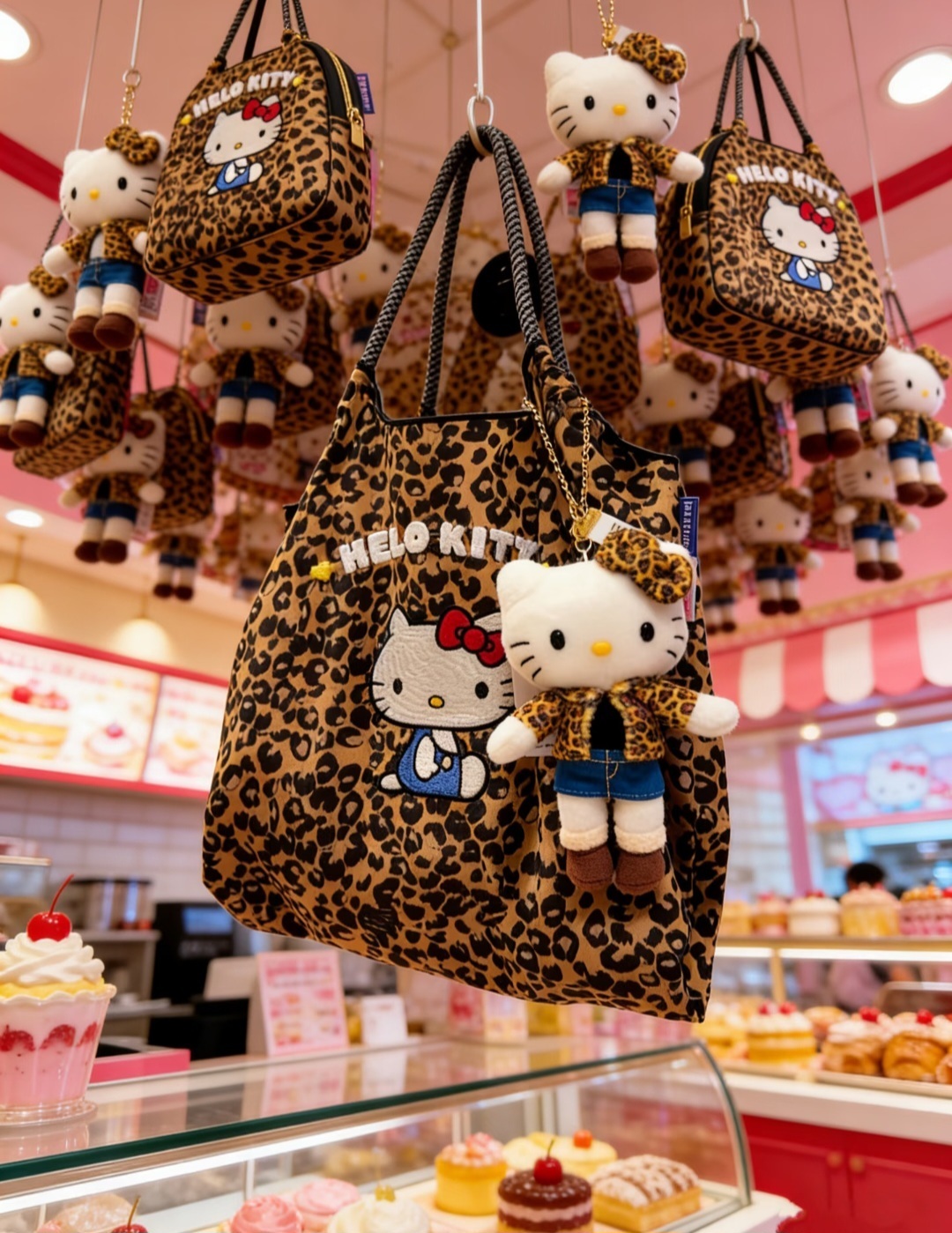 Hello Kitty x 日本Ball chain 限定豹紋 環保Tote Bag
