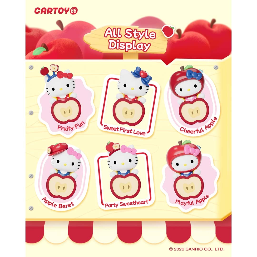 Hello Kitty款蘋果派對系列貼貼萌趣豆