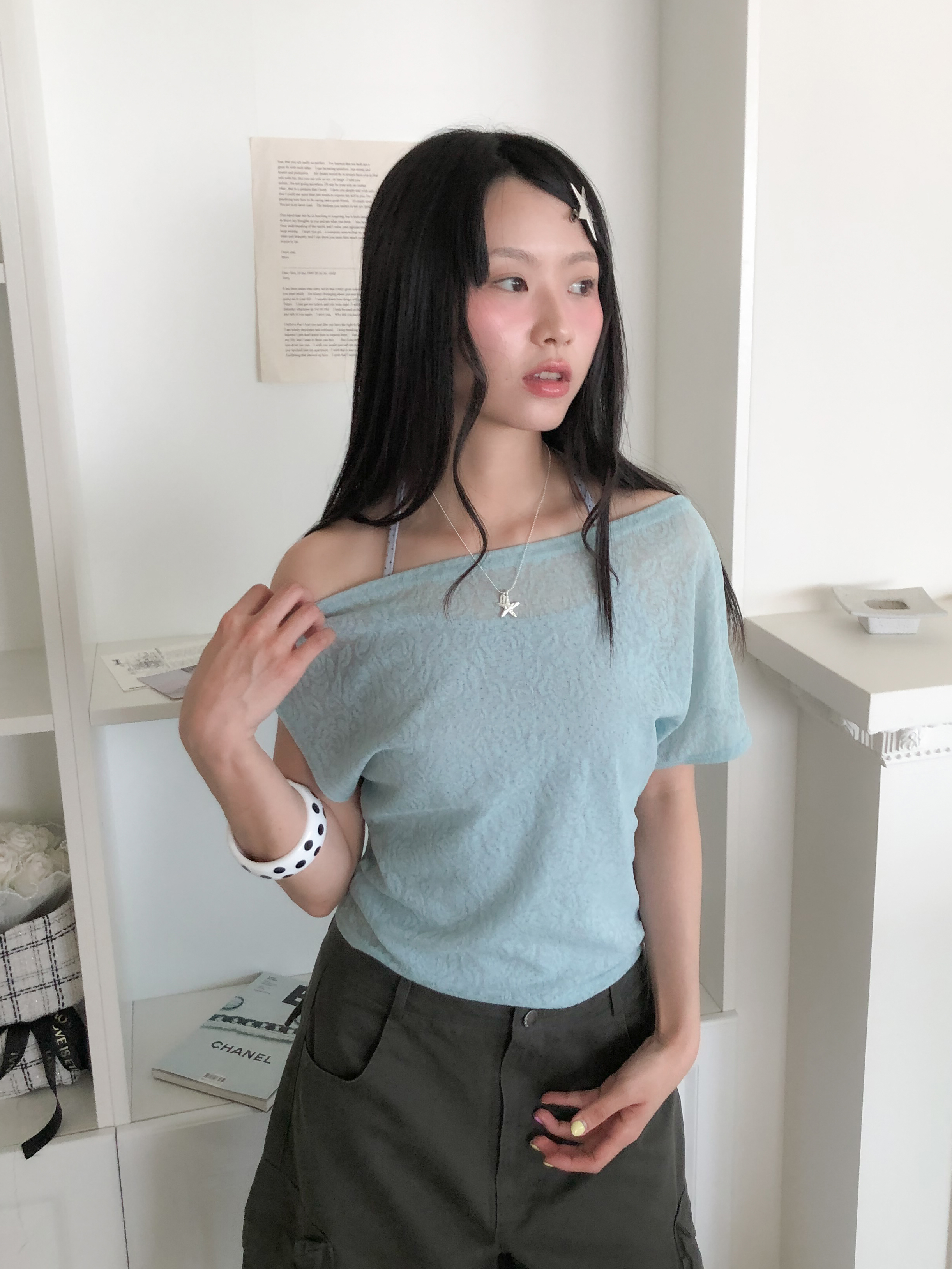 rose lace sleeveless top #上衣
