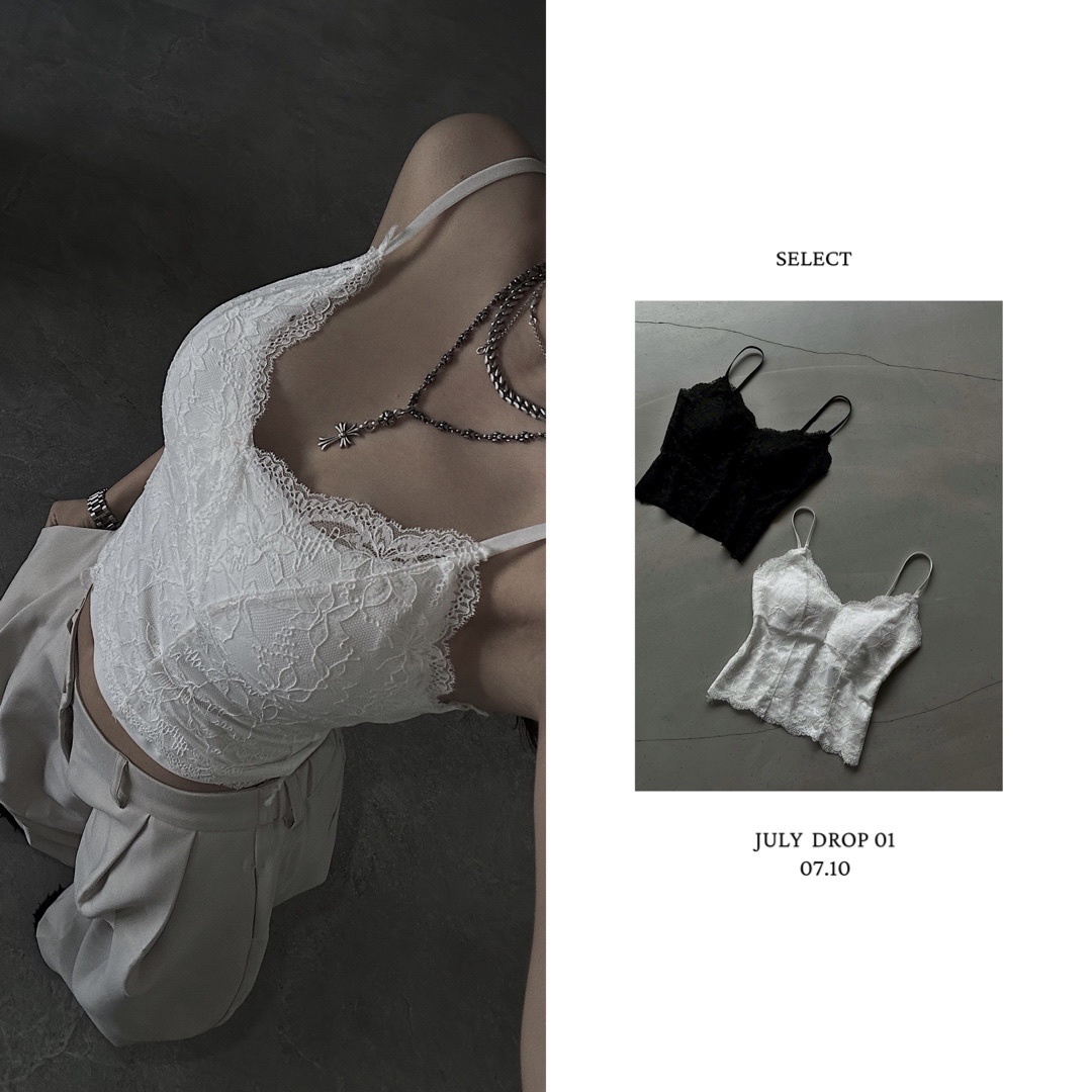 [包色] SELECT｜冰絲無痕緹花吊帶bratop (07.10 Drop)