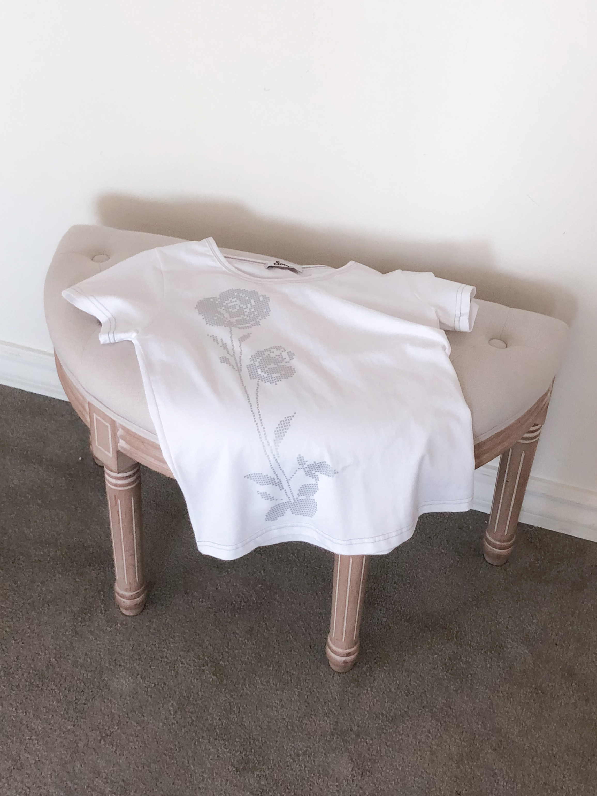 rose silver short sleeve tee #上衣