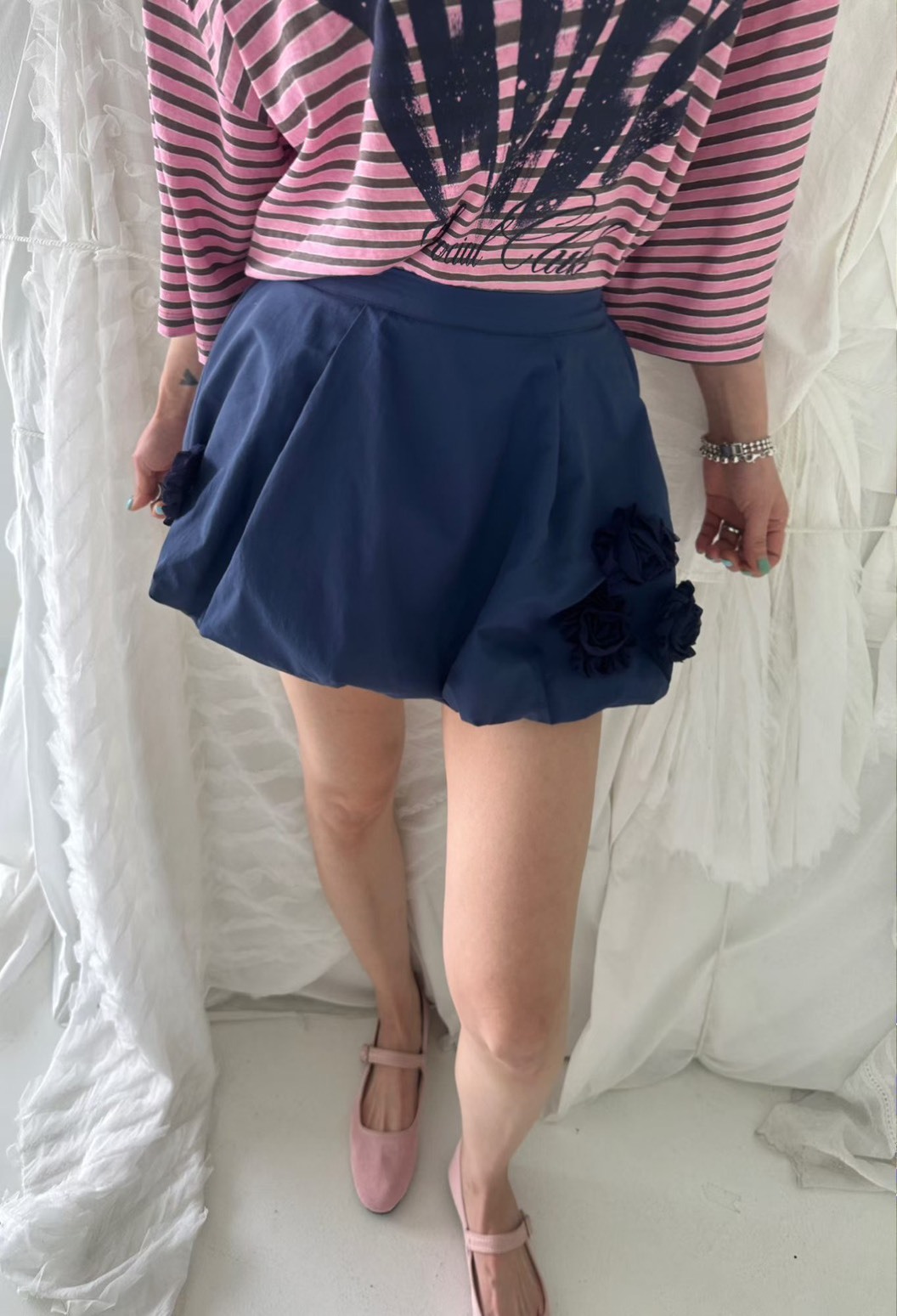 立體花蓬蓬短裙