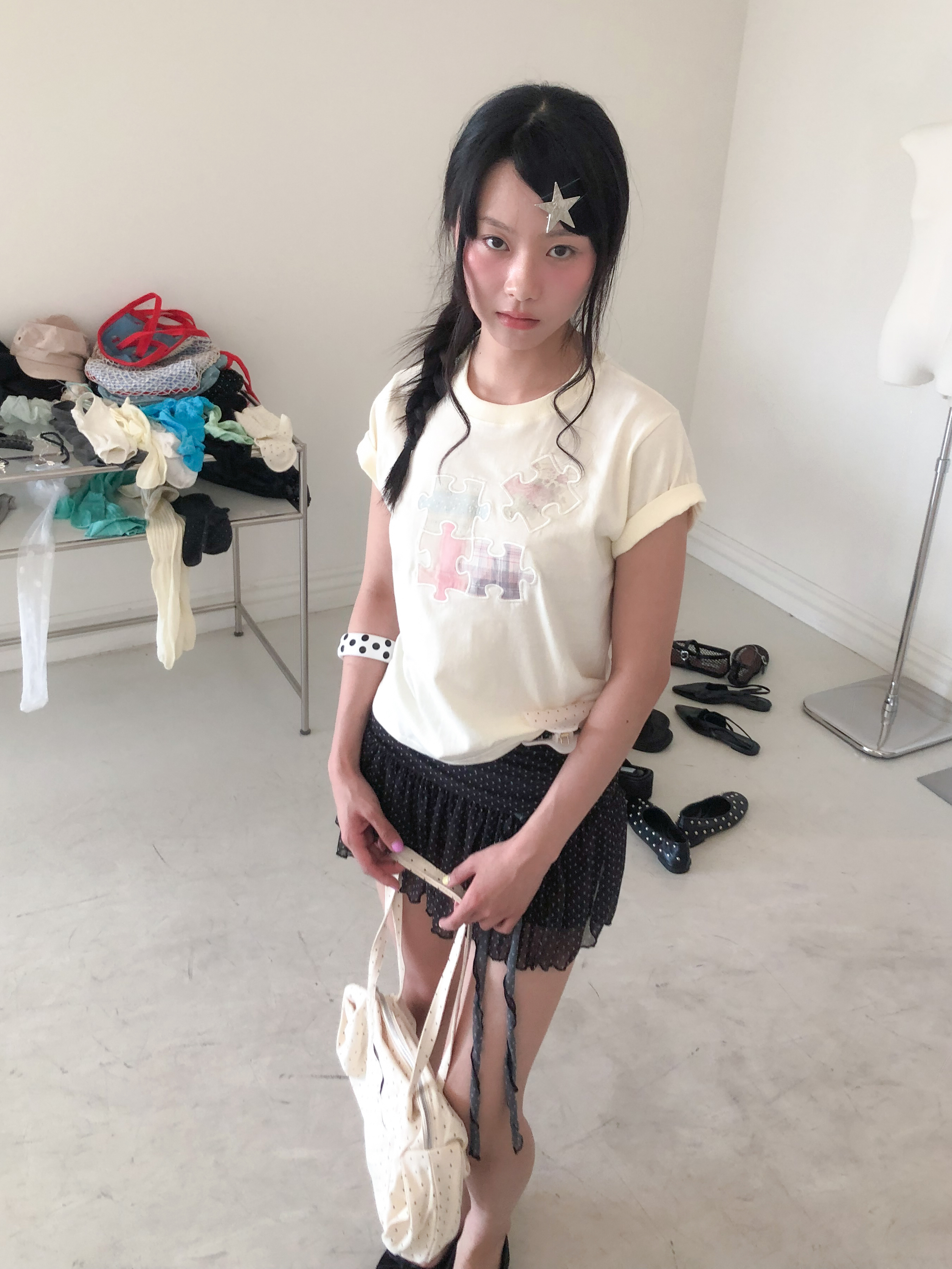 vintage puzzle tee #上衣