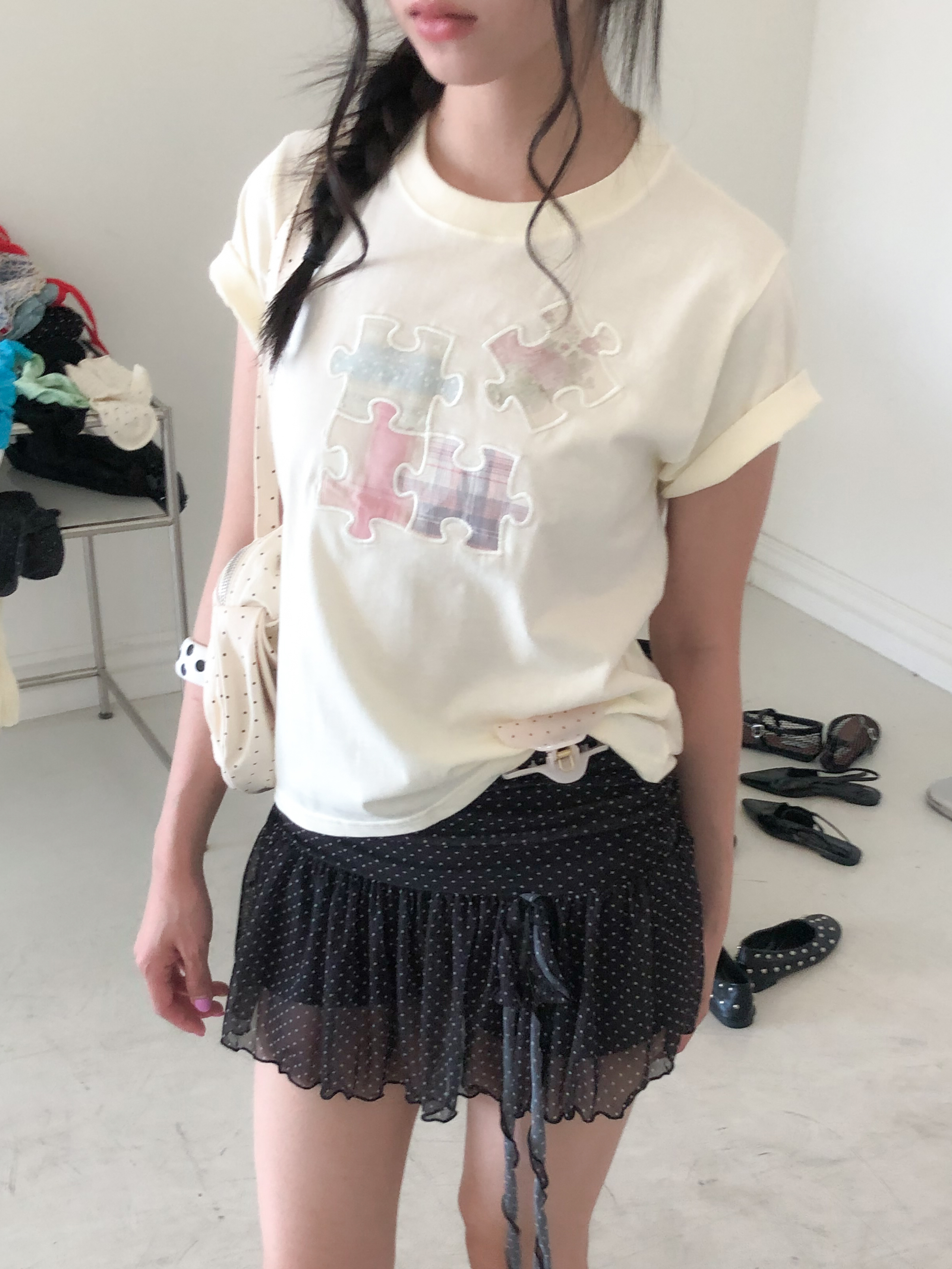 vintage puzzle tee #上衣