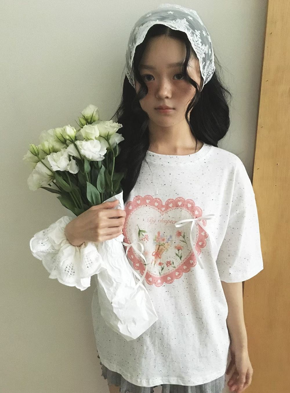 花束愛心短袖T