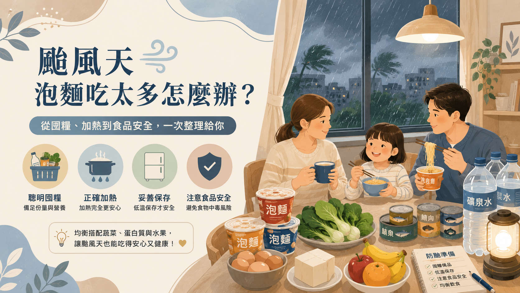 颱風天健康飲食指南