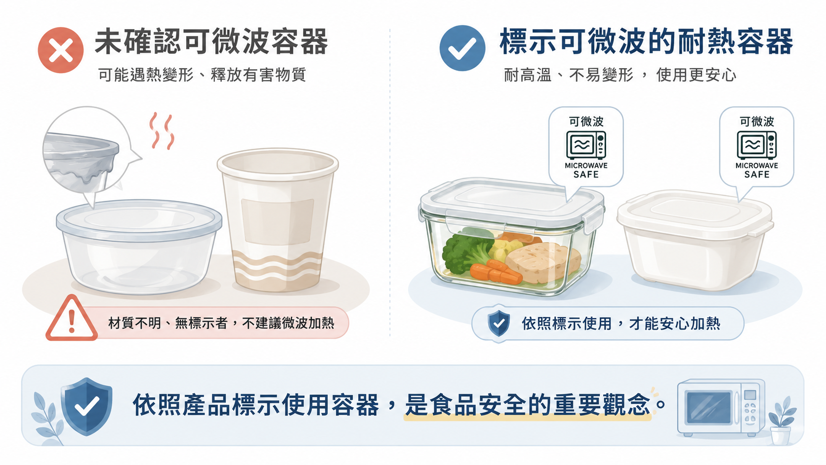 加熱食物與容器使用