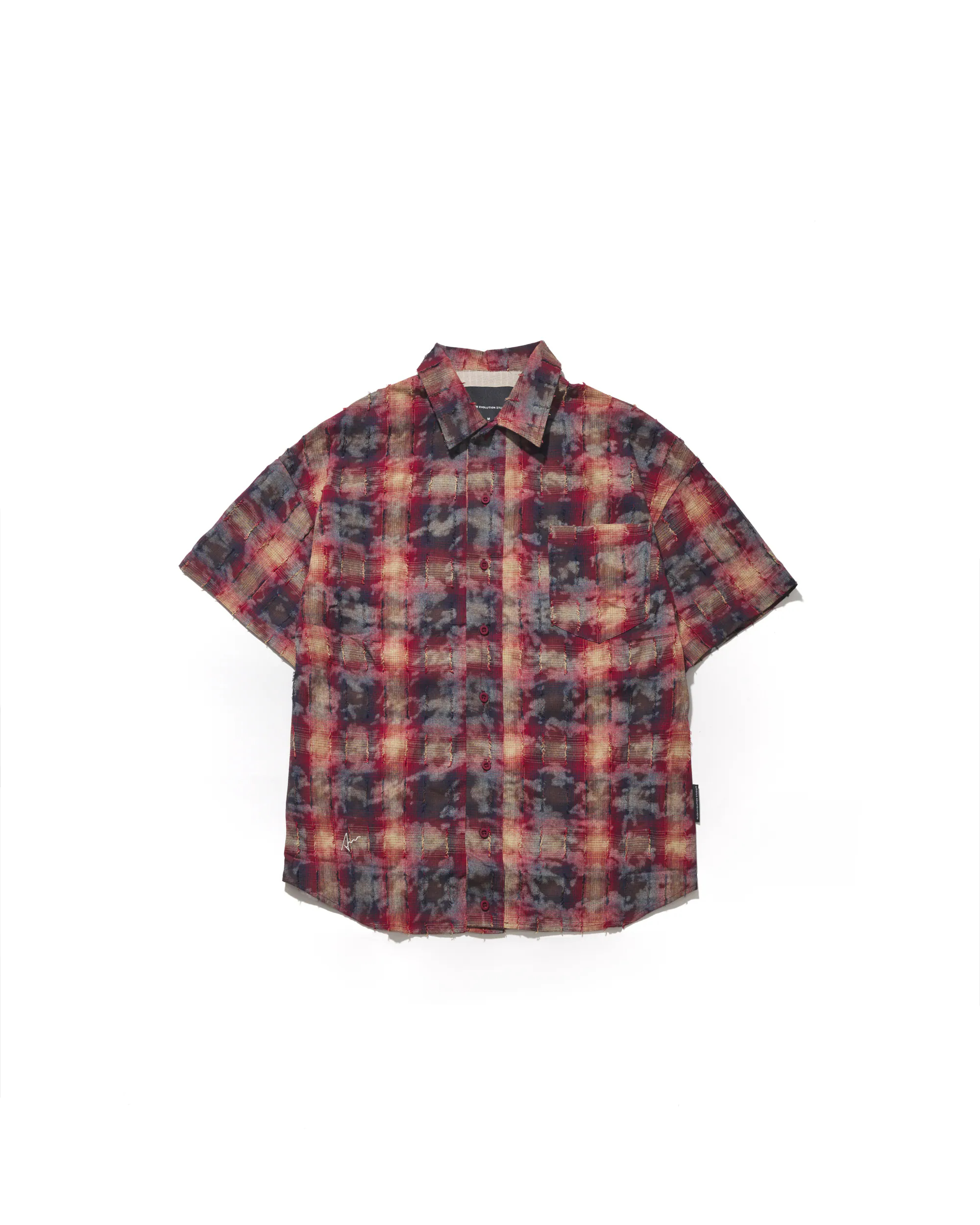 【車庫服飾】AES RECONSTRUCTED SCYTHE WASHED DISTRESSED PLAID SHIRT