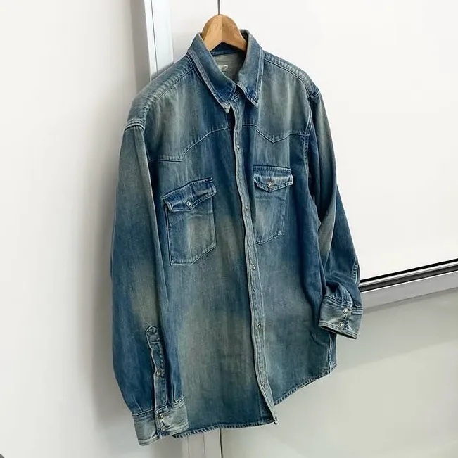 A.PRESSE 2026 A/W VINTAGE WESTERN DENIM SHIRT - PRE ORDER ITEM (預訂中)
