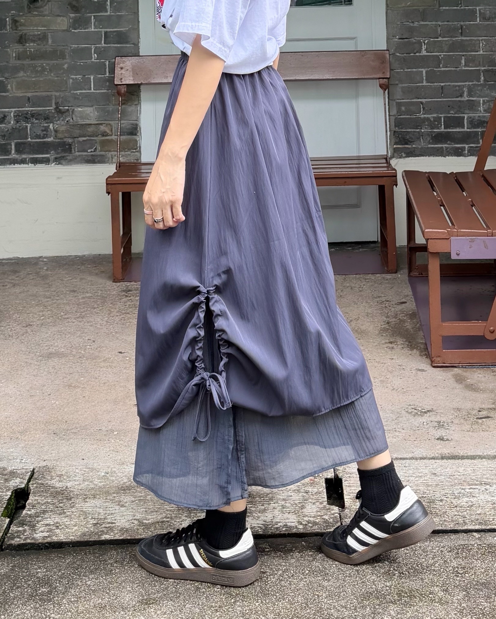 7月新品♥設計感sk[全橡筋腰]