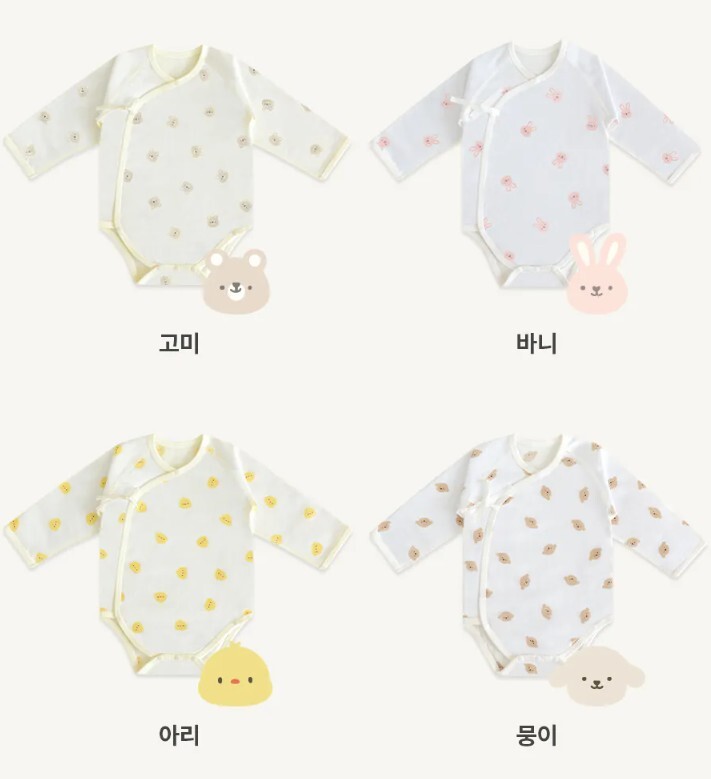 【BABY & I】韓國夏季嬰兒夾衣 包屁衣 (小熊/兔兔/小雞/小狗) (34 × 23 cm)