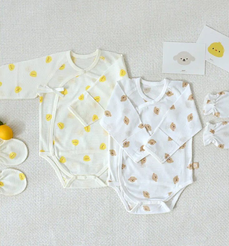 【BABY & I】韓國夏季嬰兒夾衣 包屁衣 (小熊/兔兔/小雞/小狗) (34 × 23 cm)