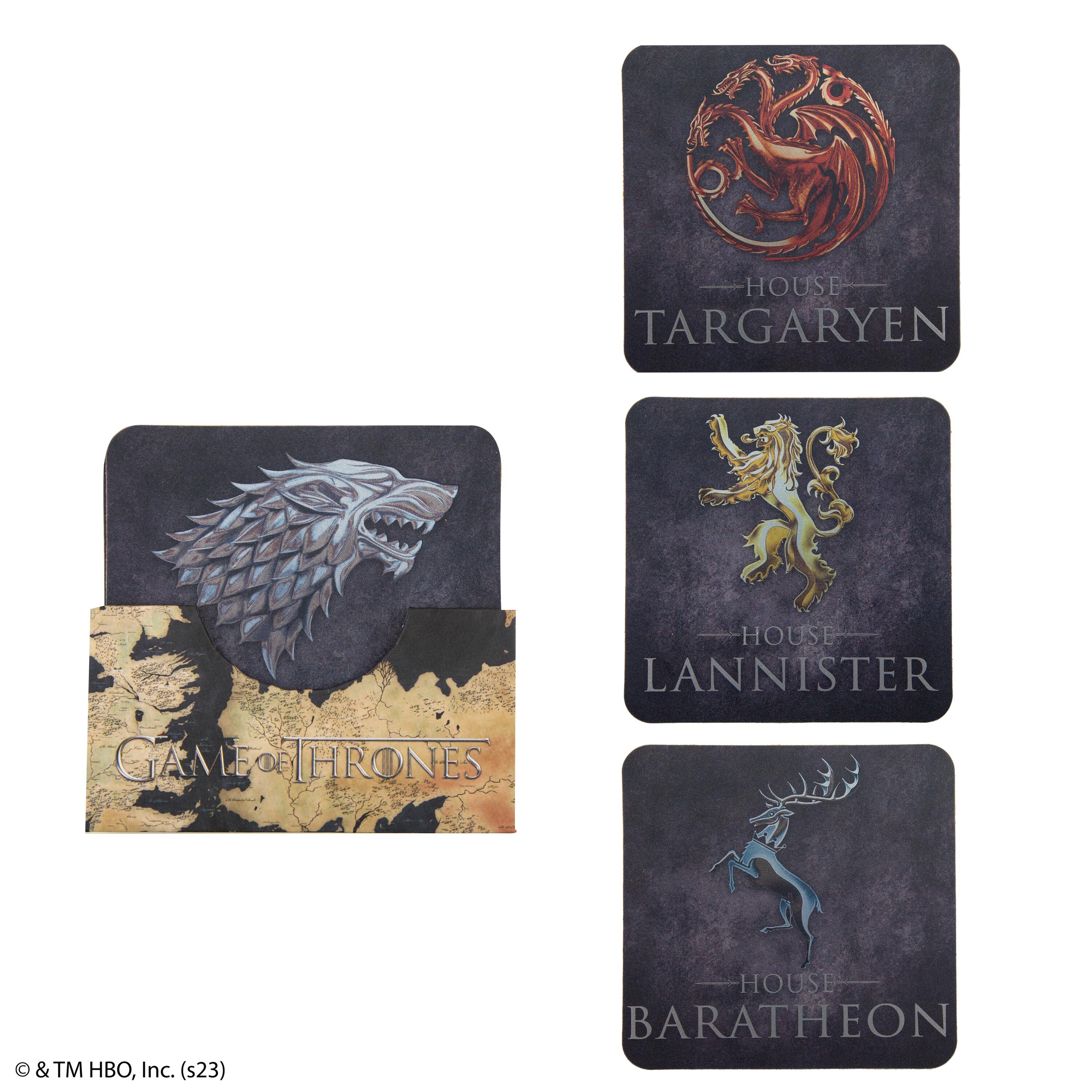 權力遊戲 - 杯墊四件組 - Metallic sigils set