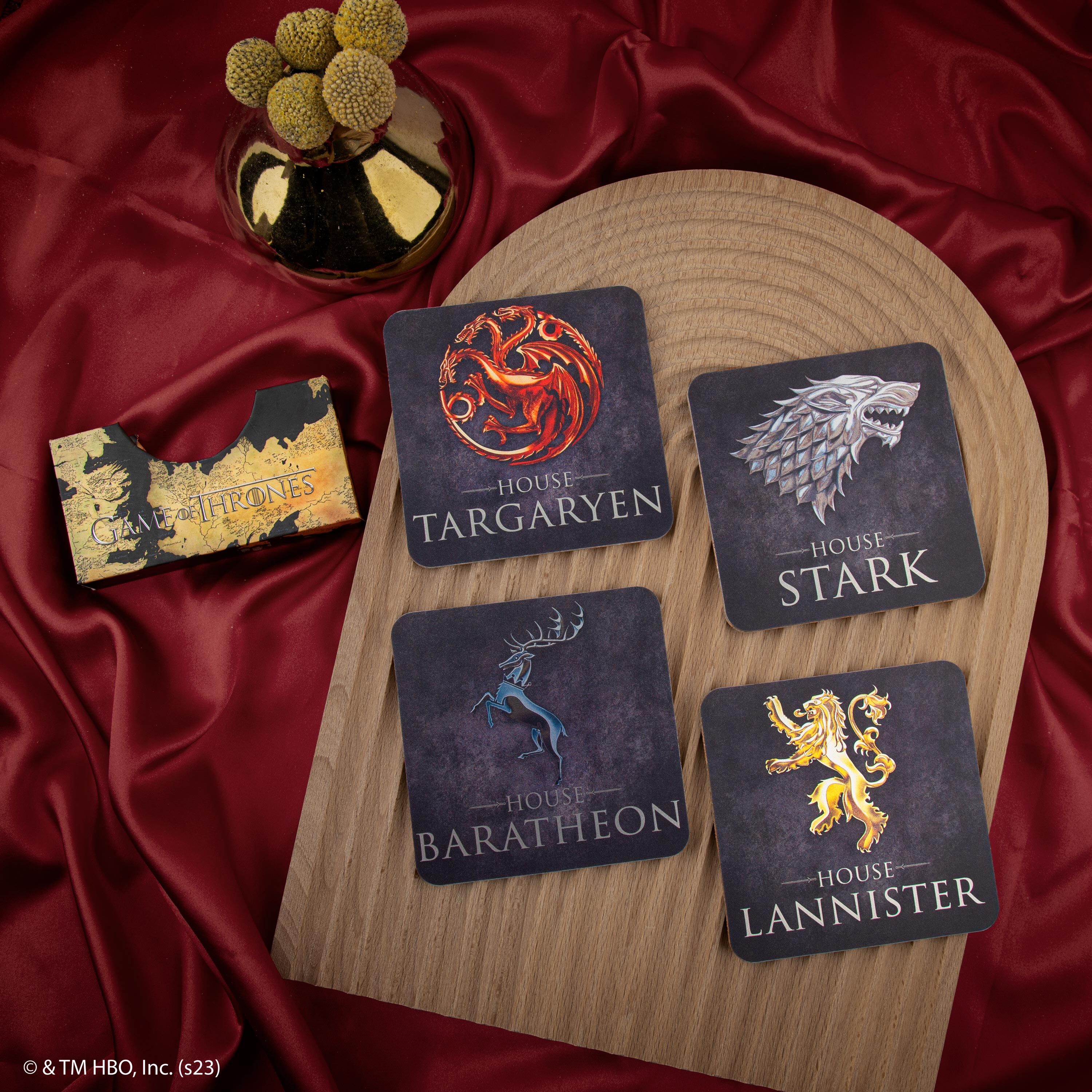 權力遊戲 - 杯墊四件組 - Metallic sigils set