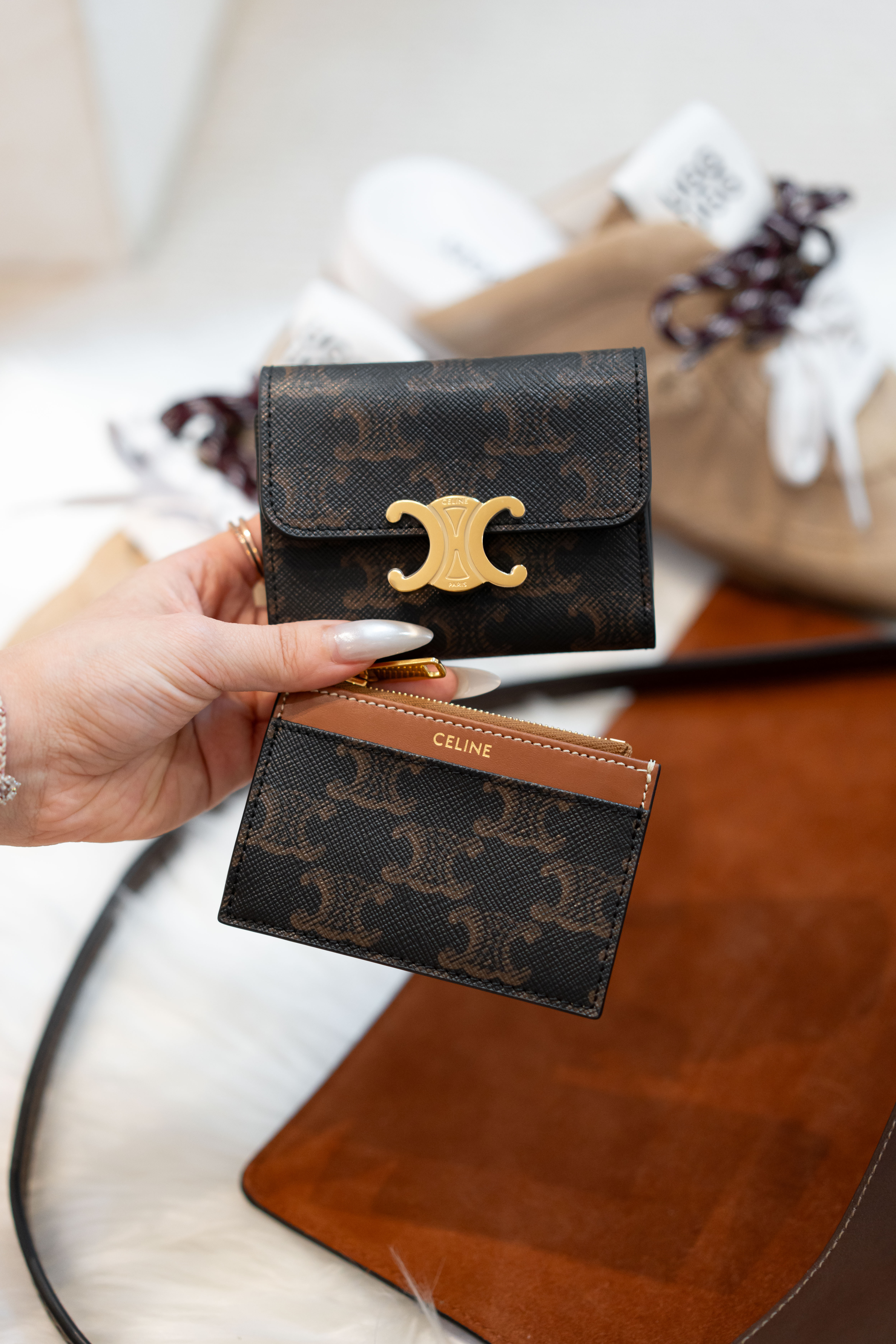 Celine Compact Wallet tan 二合一銀包